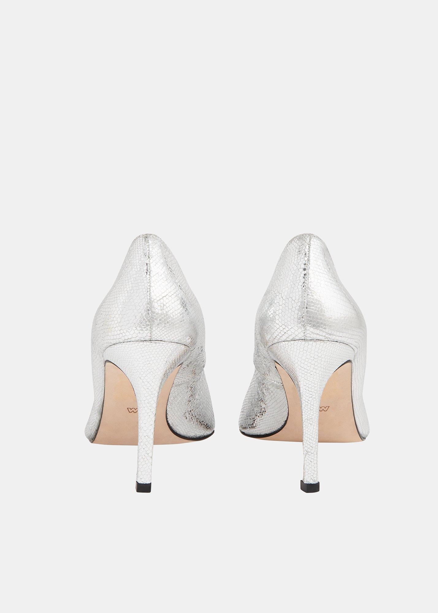 Silver Corie Textured Heeled Pump