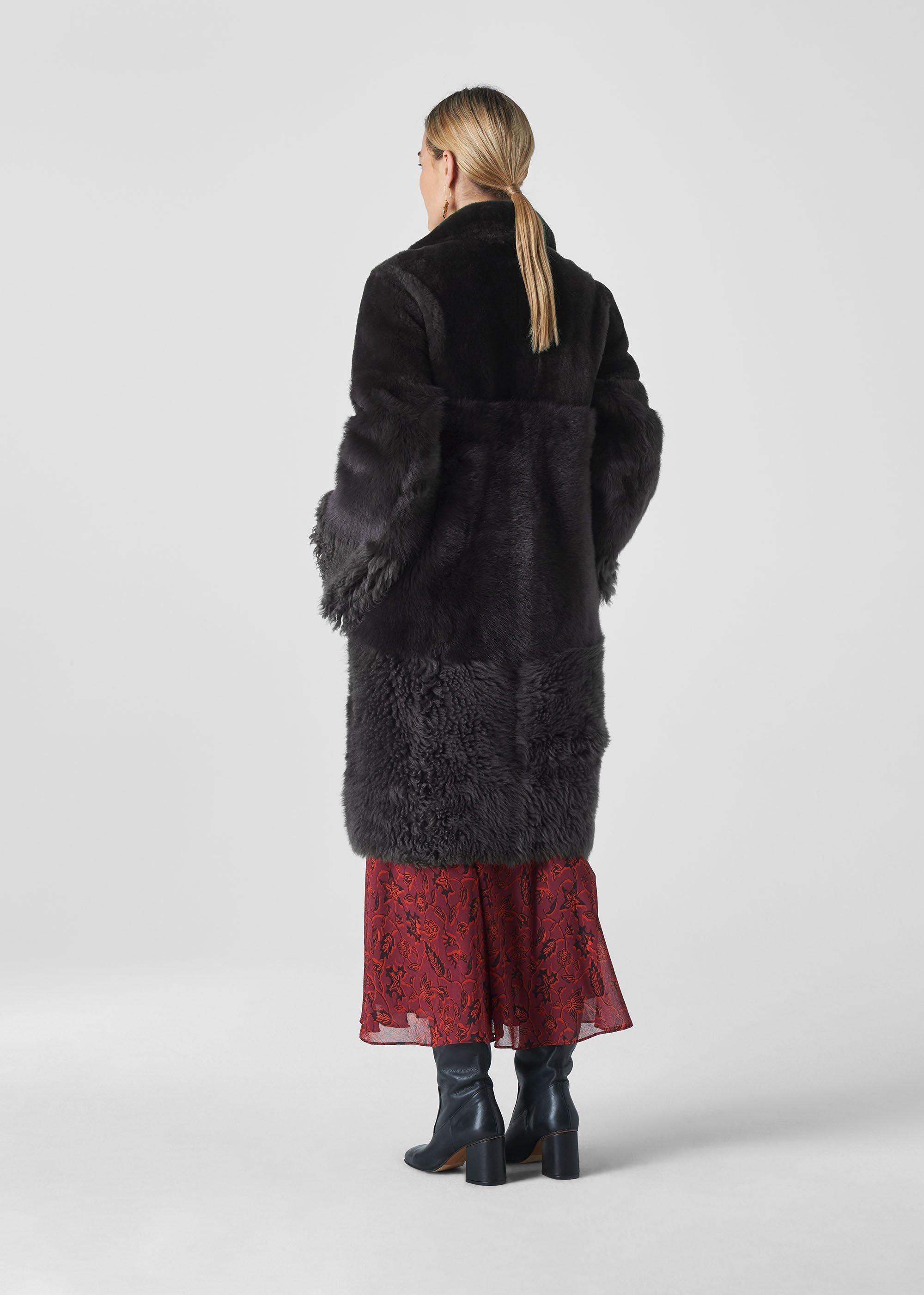 Grey Cosma Shearling Coat