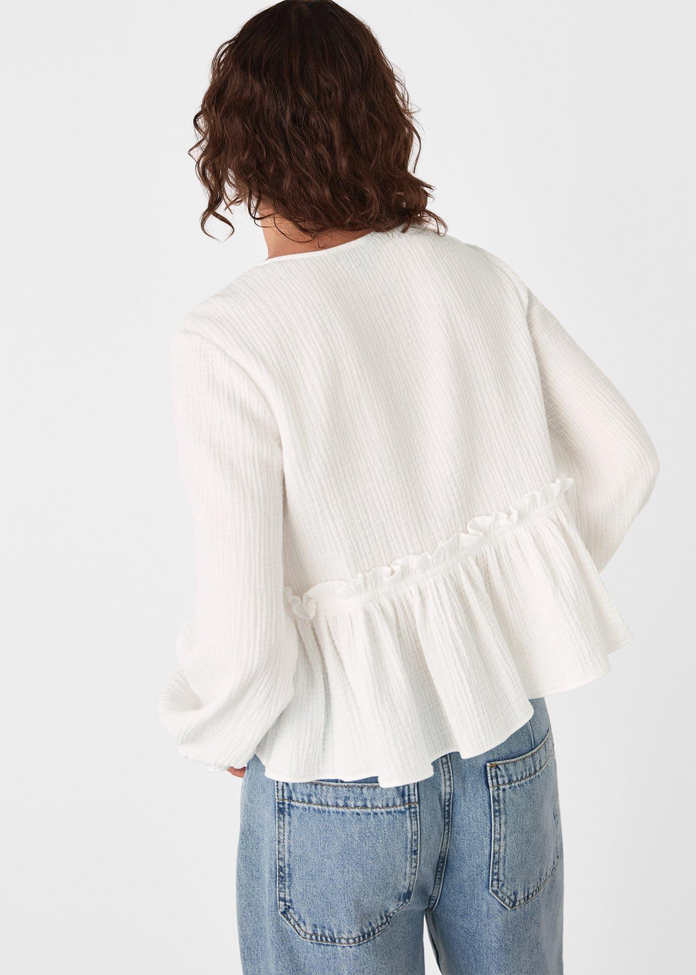 Cotton Frill Peplum Blouse