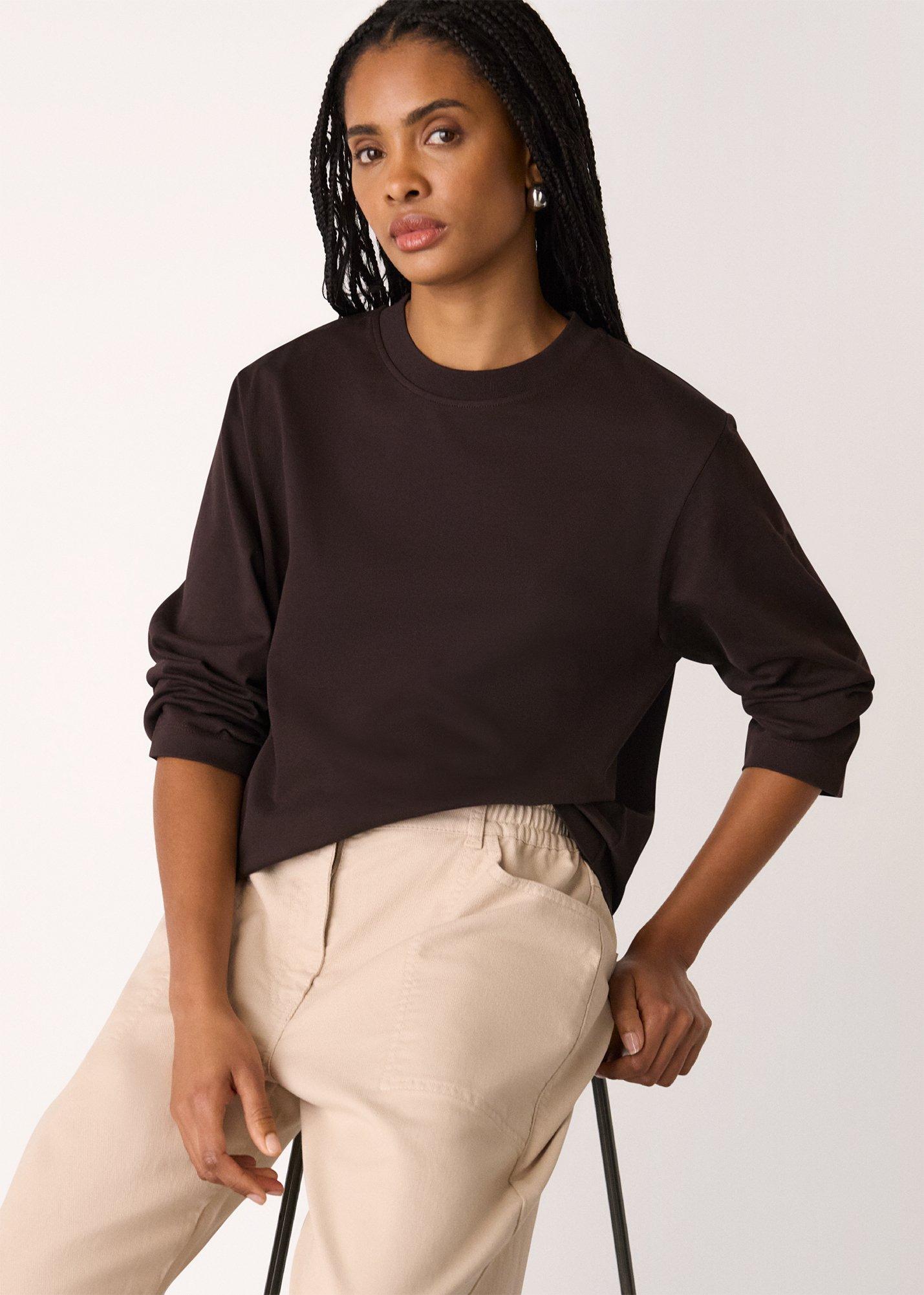Brown Cotton Long Sleeve Jersey