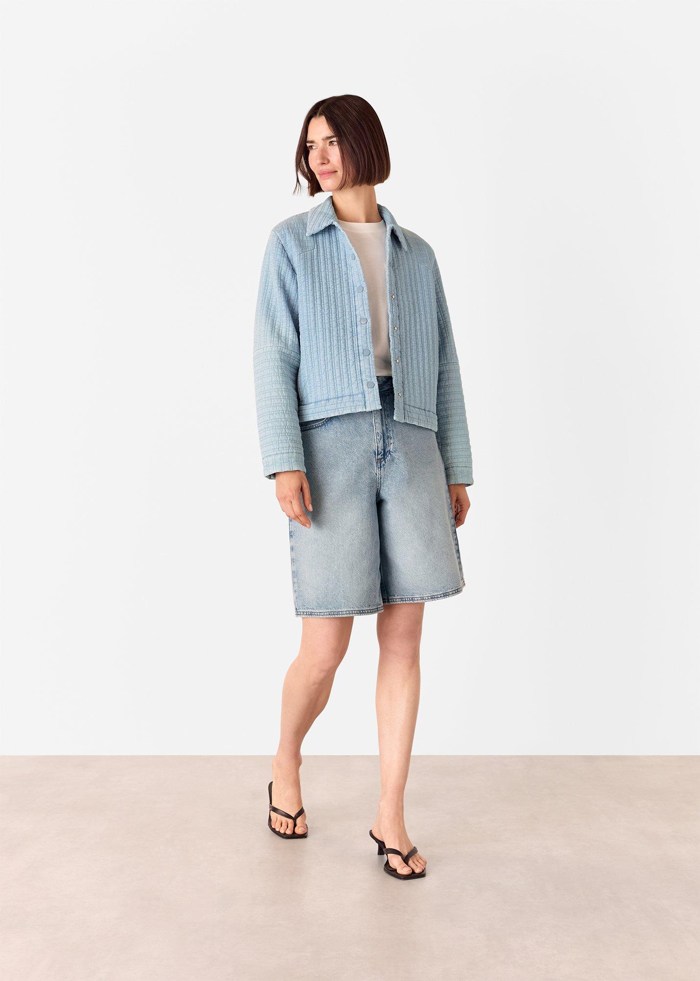 Cotton Quilted Chambray Jacket