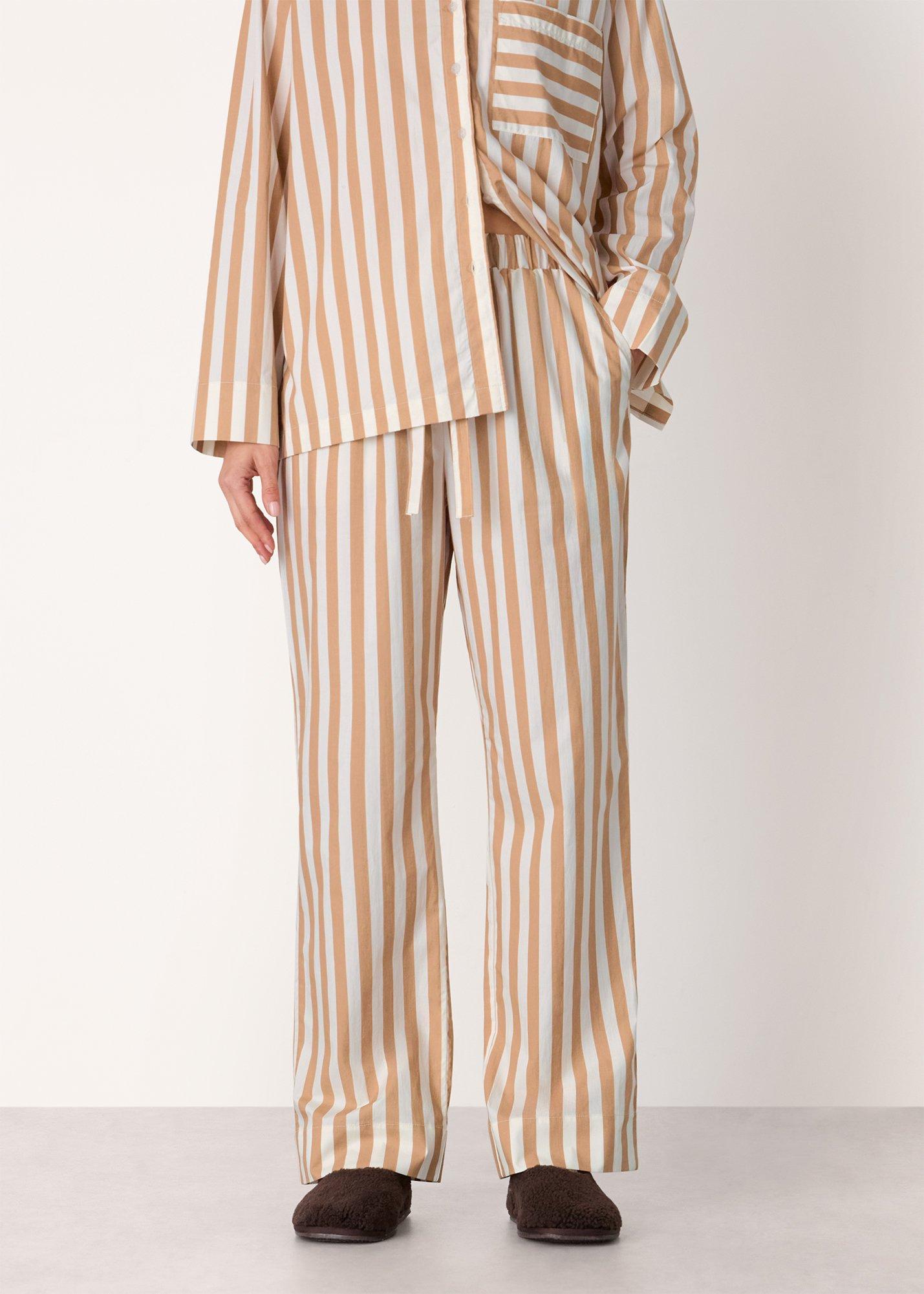 Ivory Cotton Stripe Pyjama Bottom