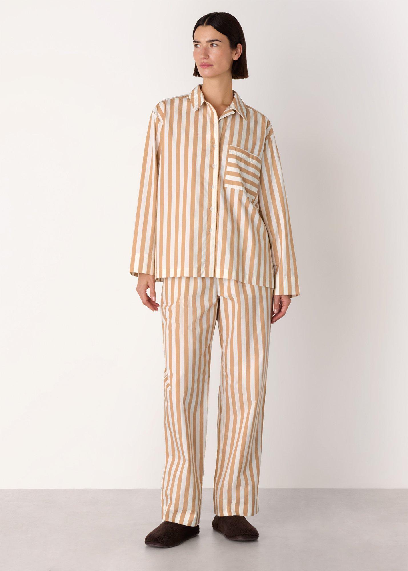 Ivory Cotton Stripe Pajama Bottom&nbsp;