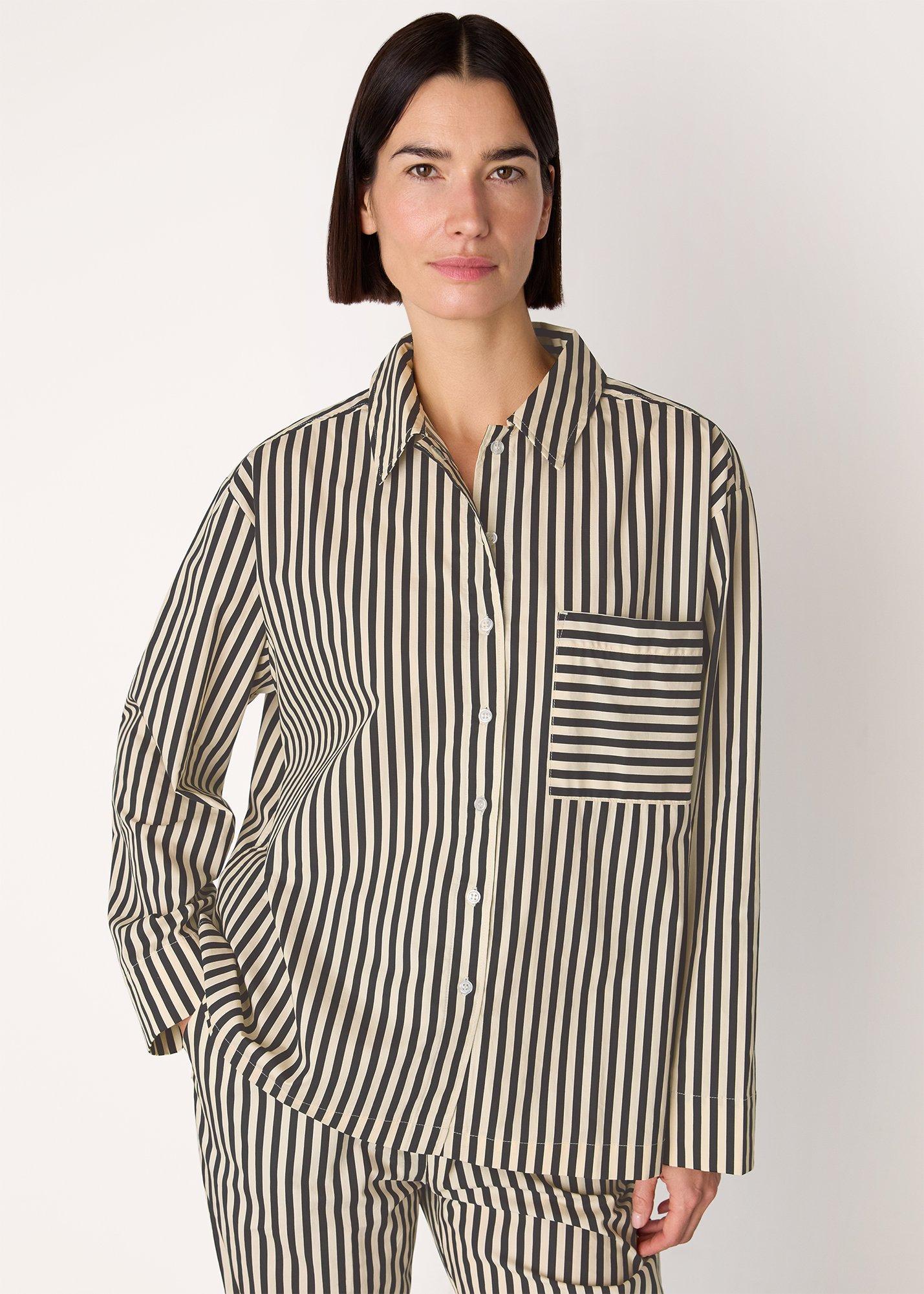 Cotton Stripe Pyjama Shirt