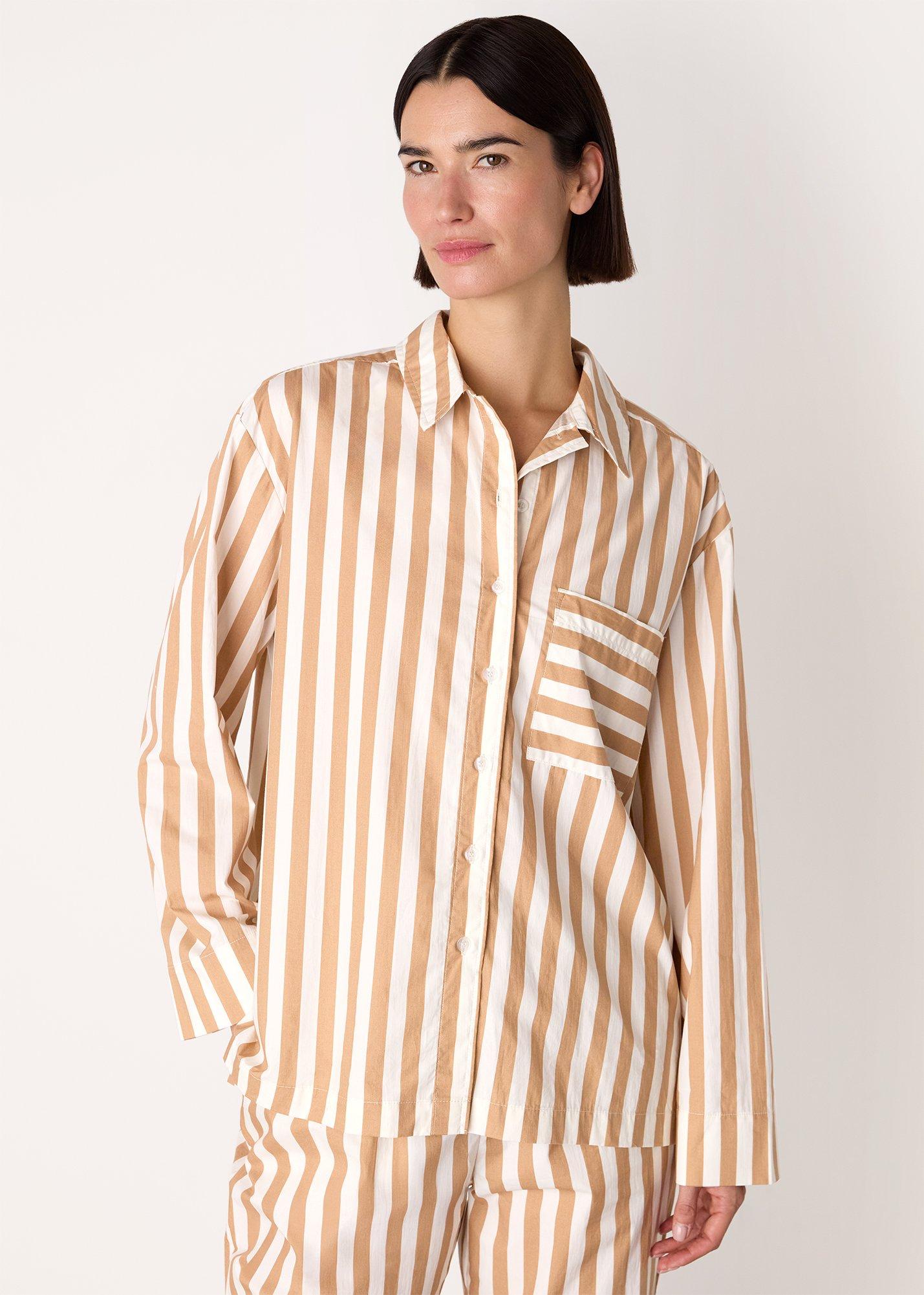 Cotton Stripe Pyjama Shirt