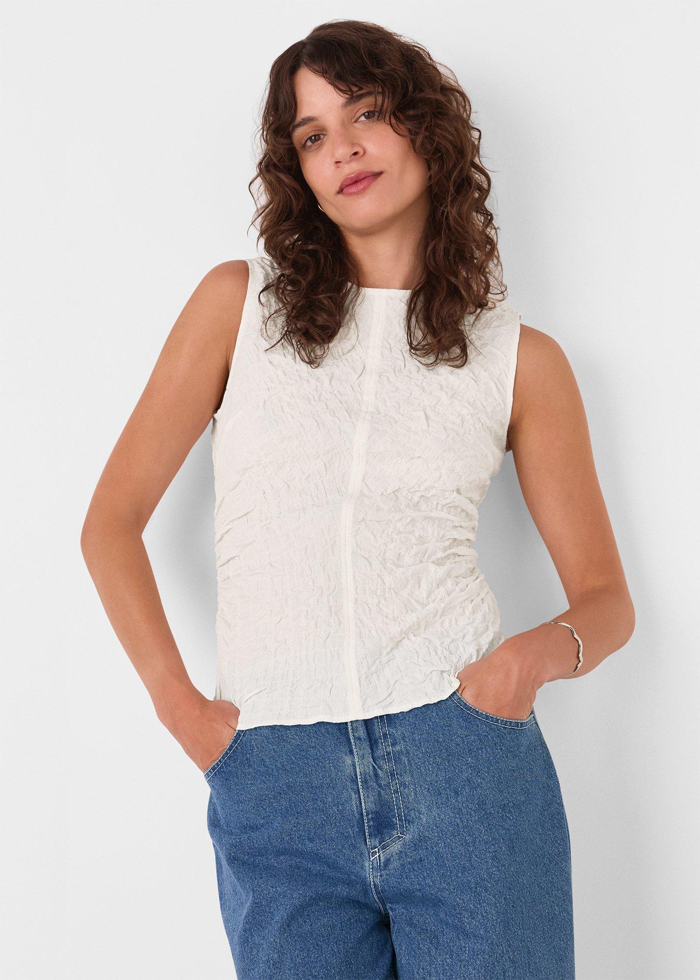 Ivory Cotton Textured Tank