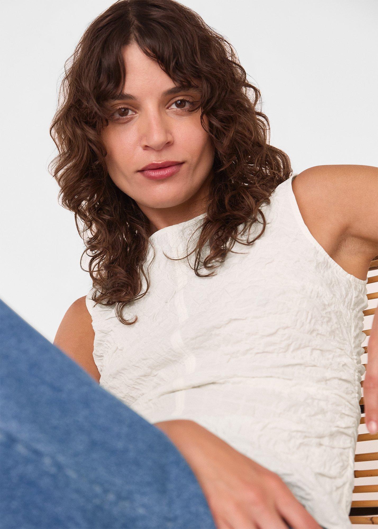 Ivory Cotton Textured Tank