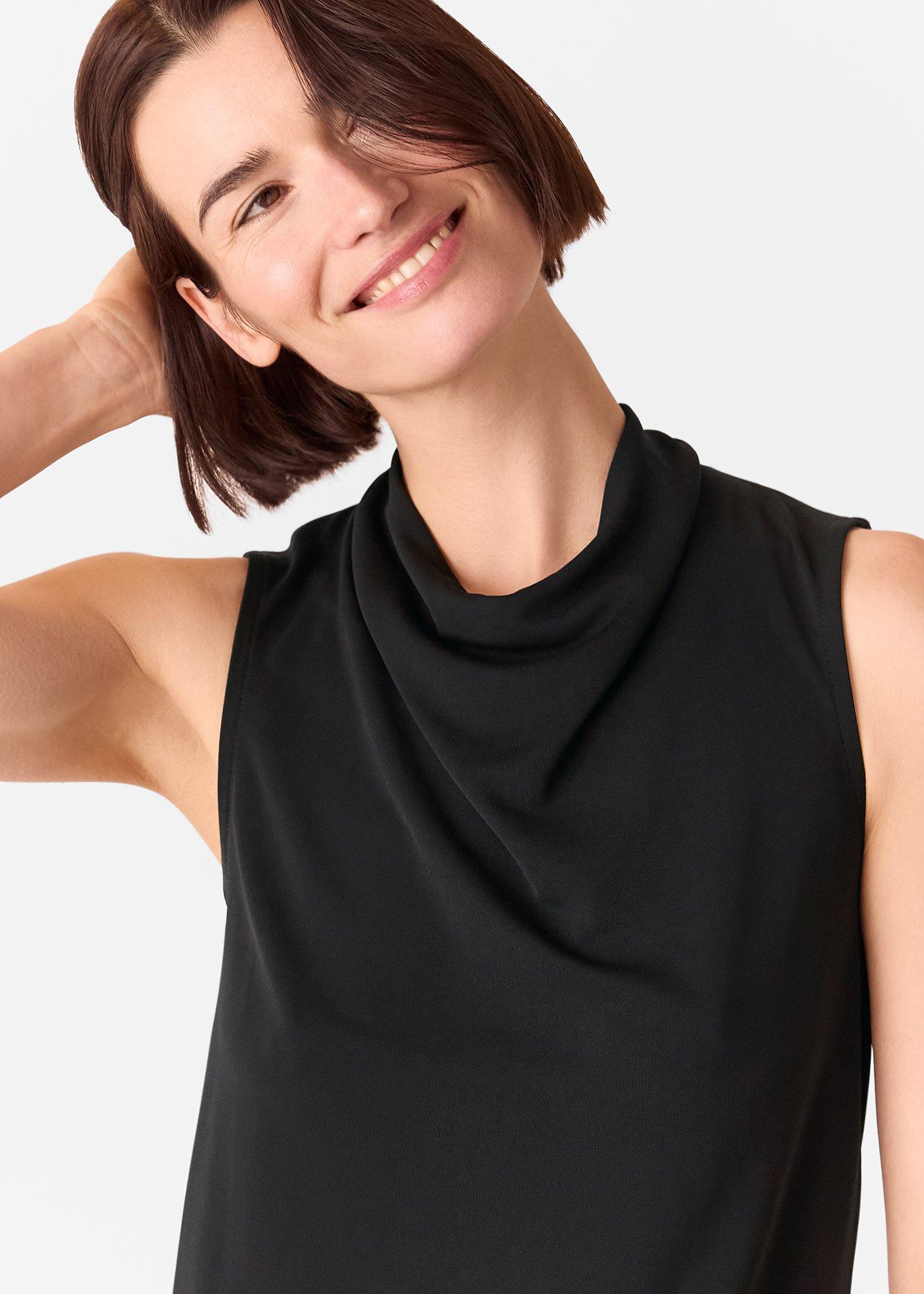 Black Cowl Neck Detail Top