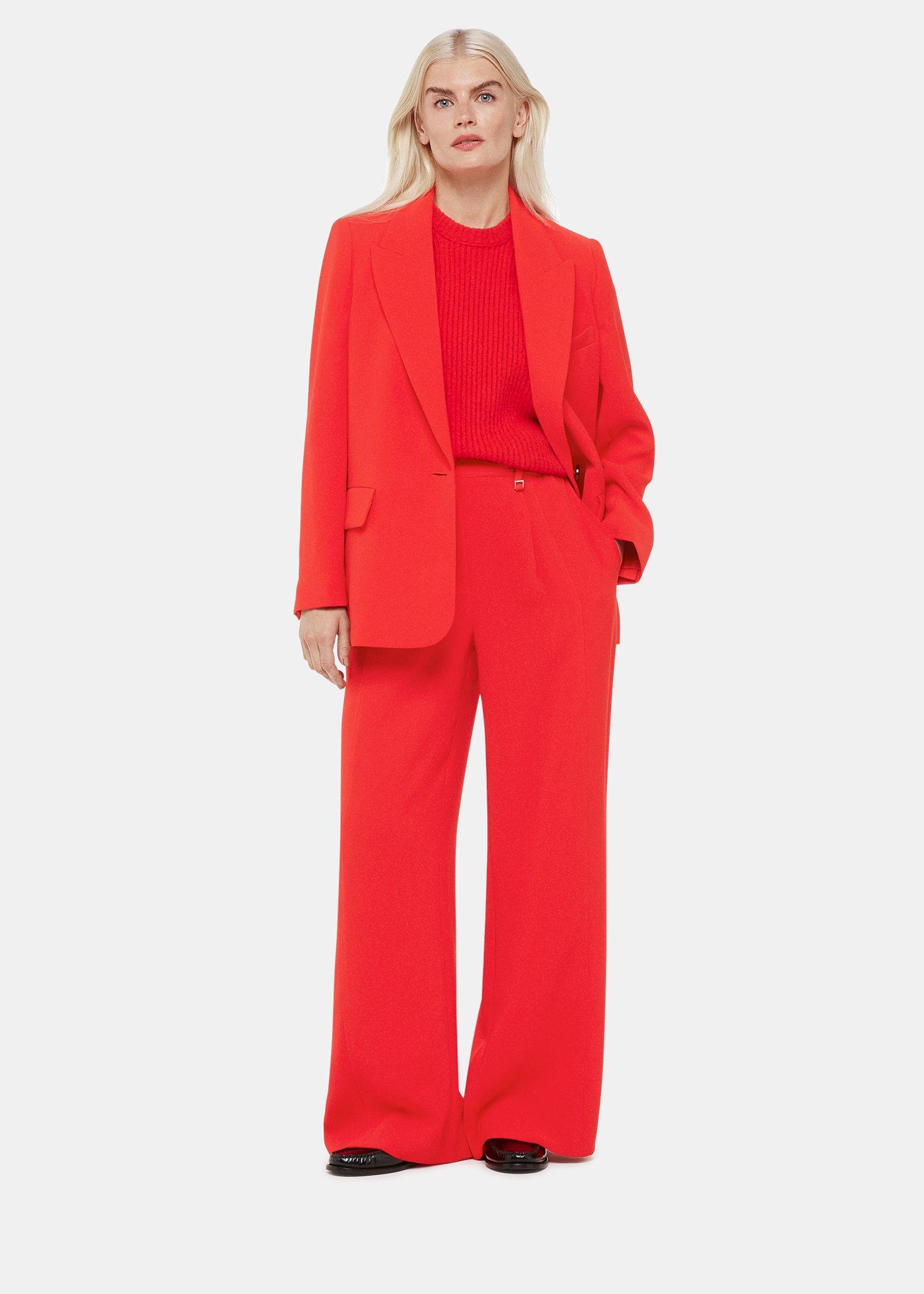 Red Boyfriend Crepe Blazer
