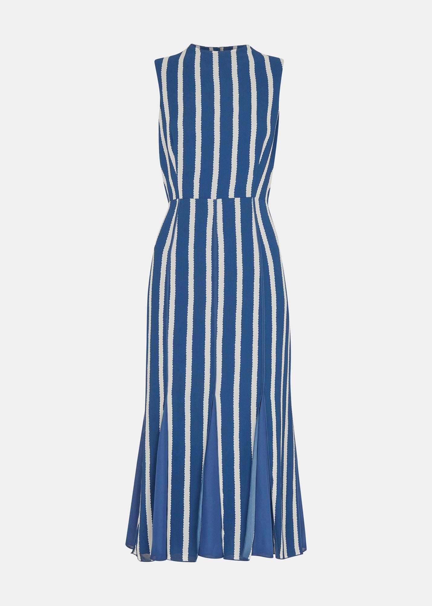 Petite Eliza Stripe Print Midi Dress