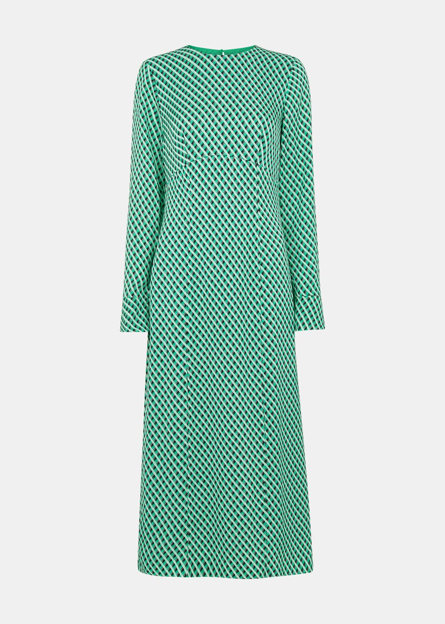 Crosshatch Print Minimal Dress