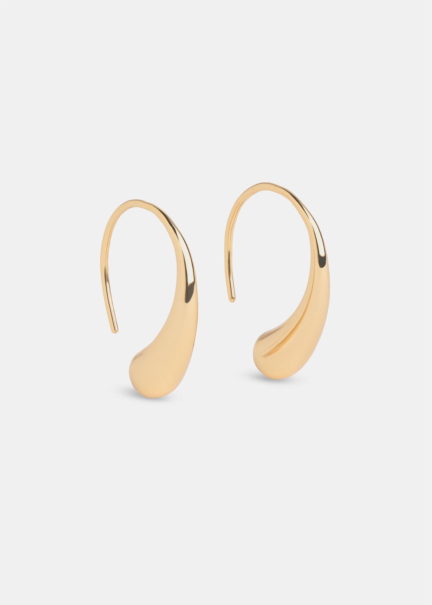 Curved Teardrop Wire Earring