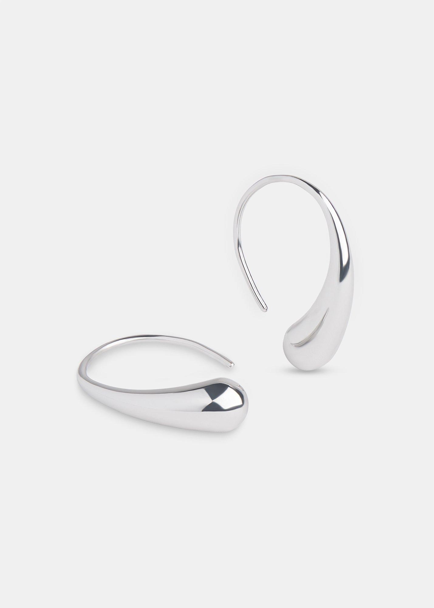 Curved Teardrop Wire Earring