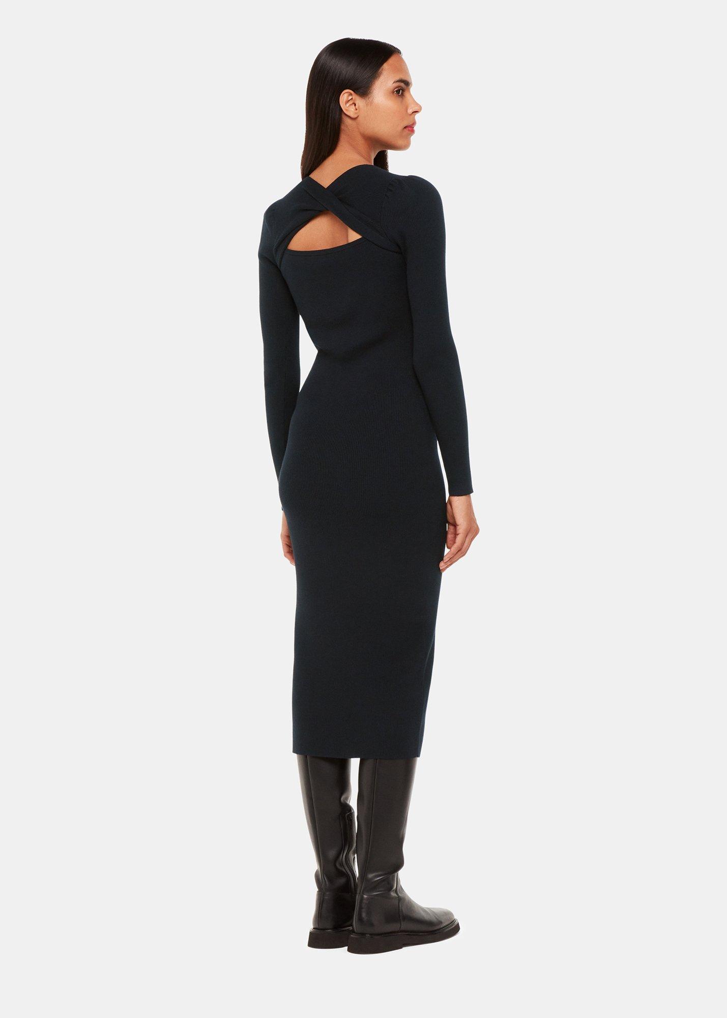Black Cut Out Twist Sweater Dress