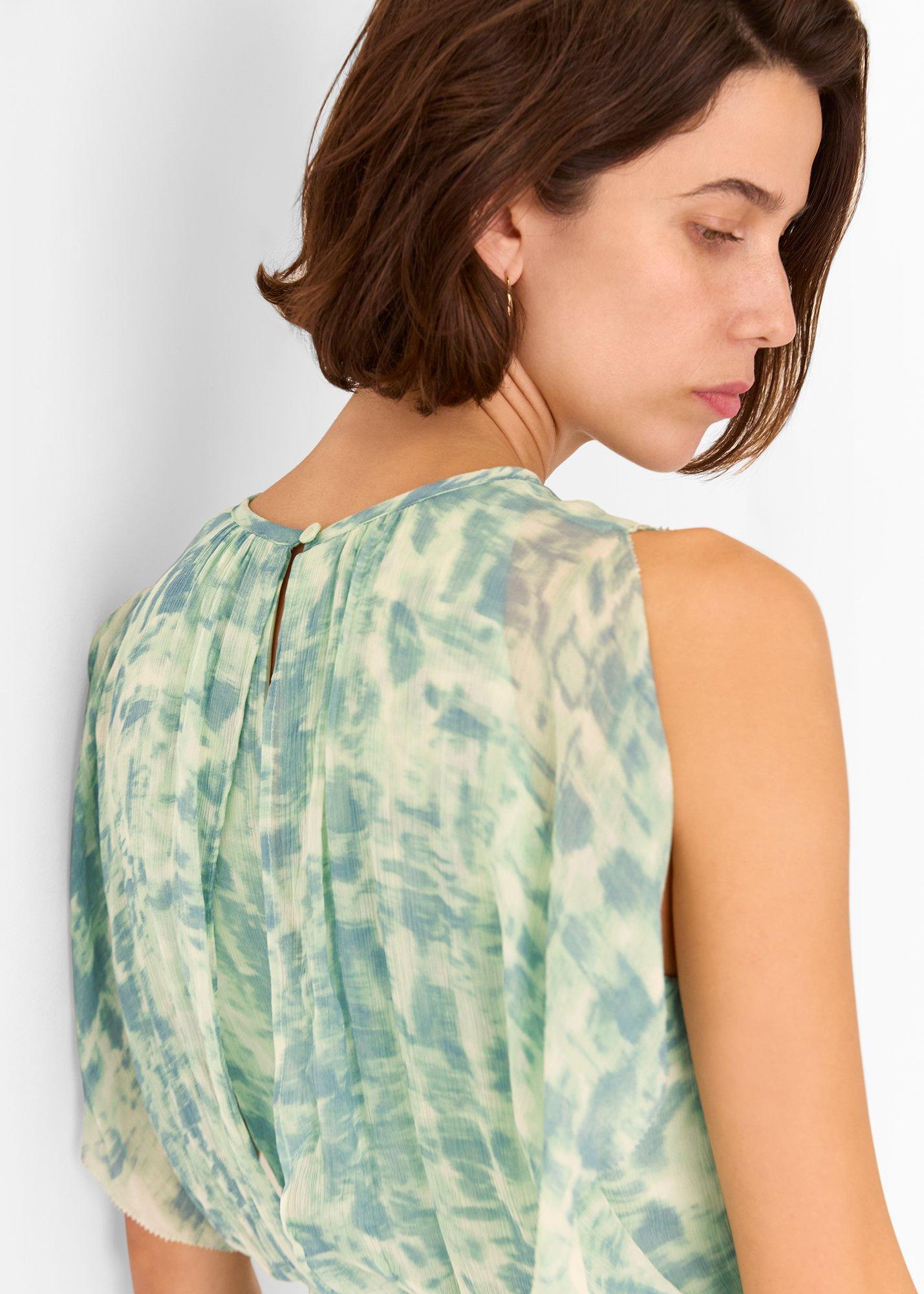 Petite Dashed Brush Marks Midi Dress