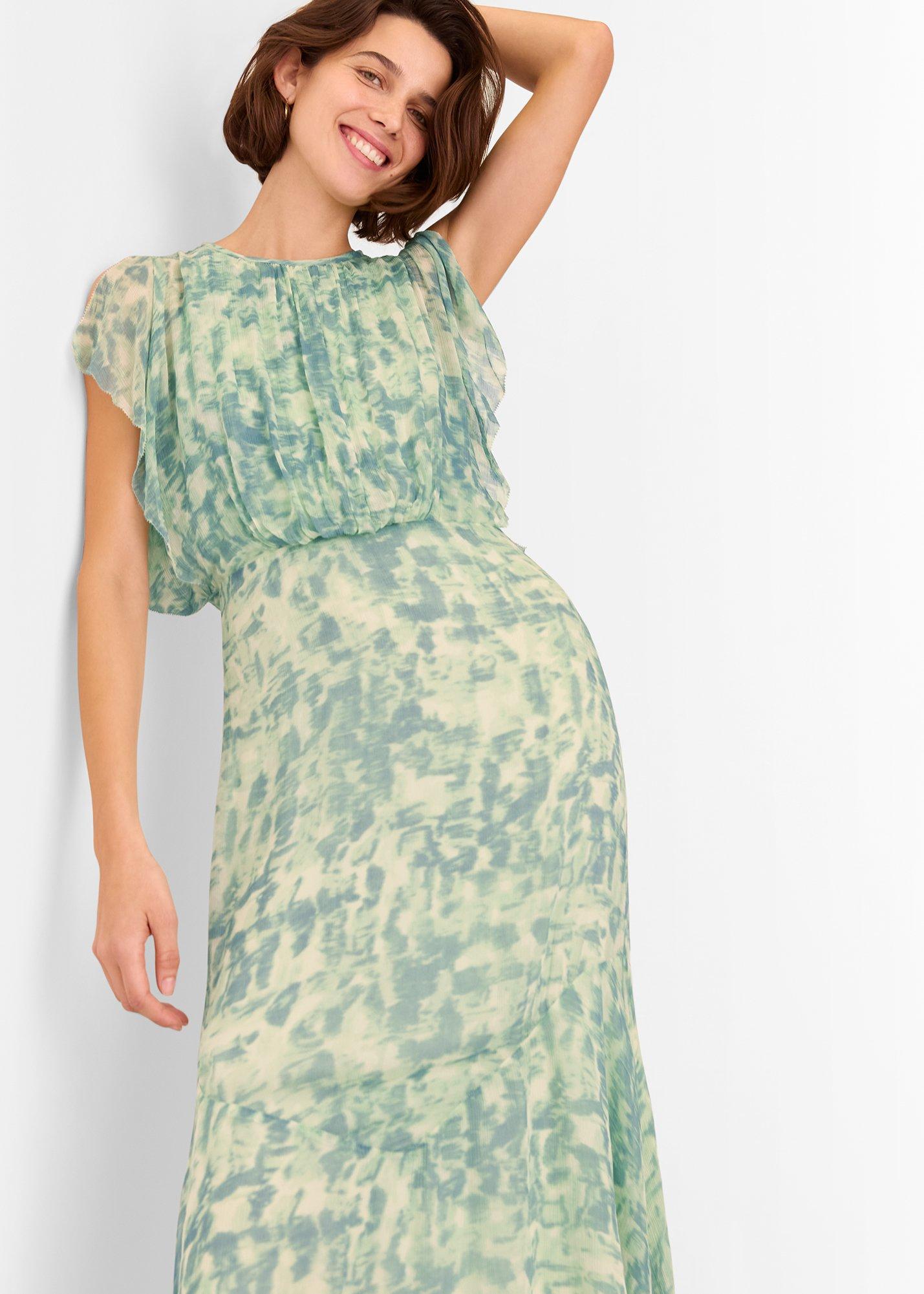 Petite Dashed Brush Marks Midi Dress