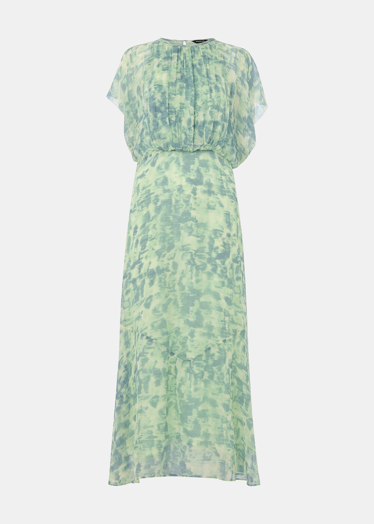 Petite Dashed Brush Marks Midi Dress