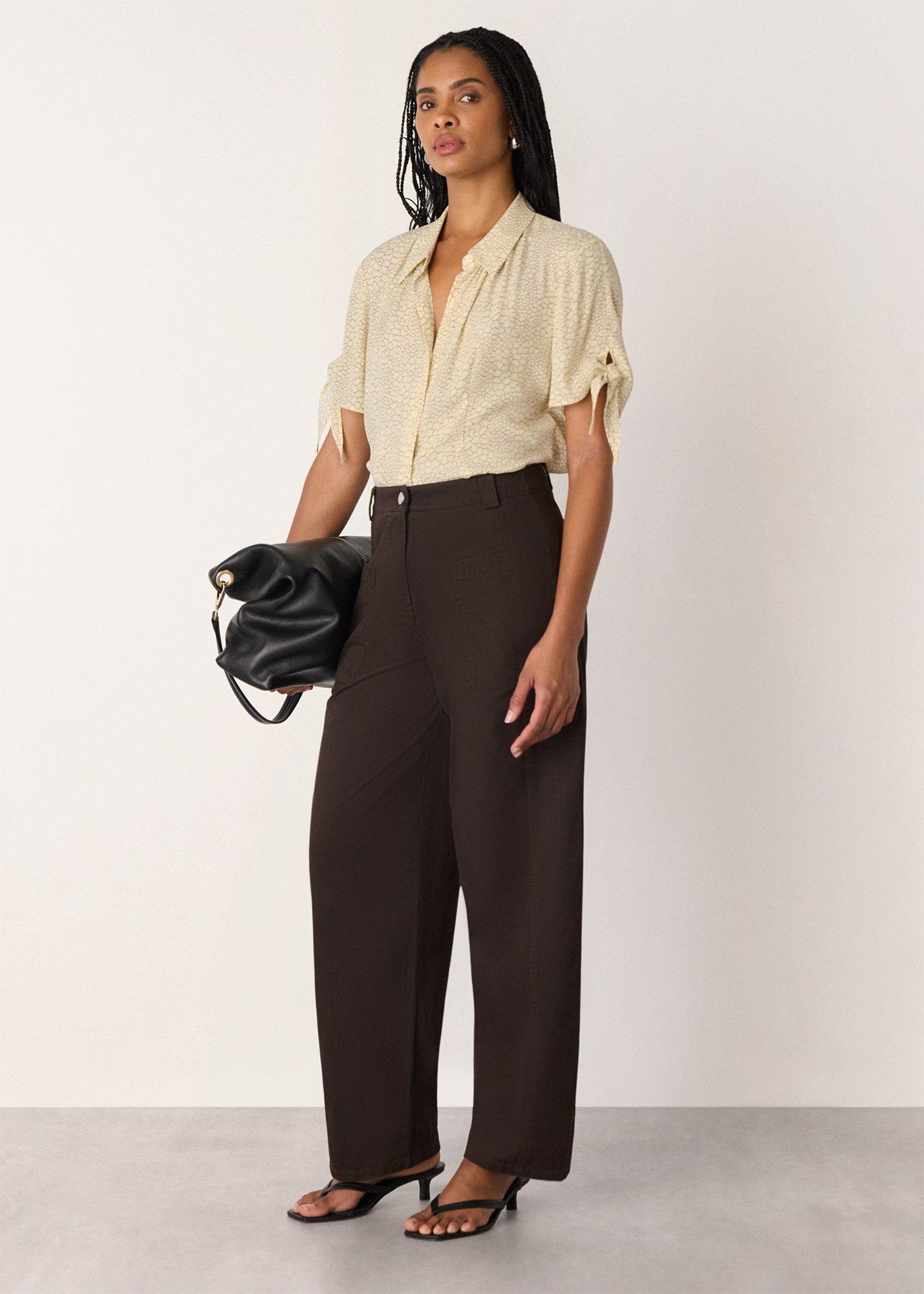 Dashed Marks Tie Sleeve Shirt