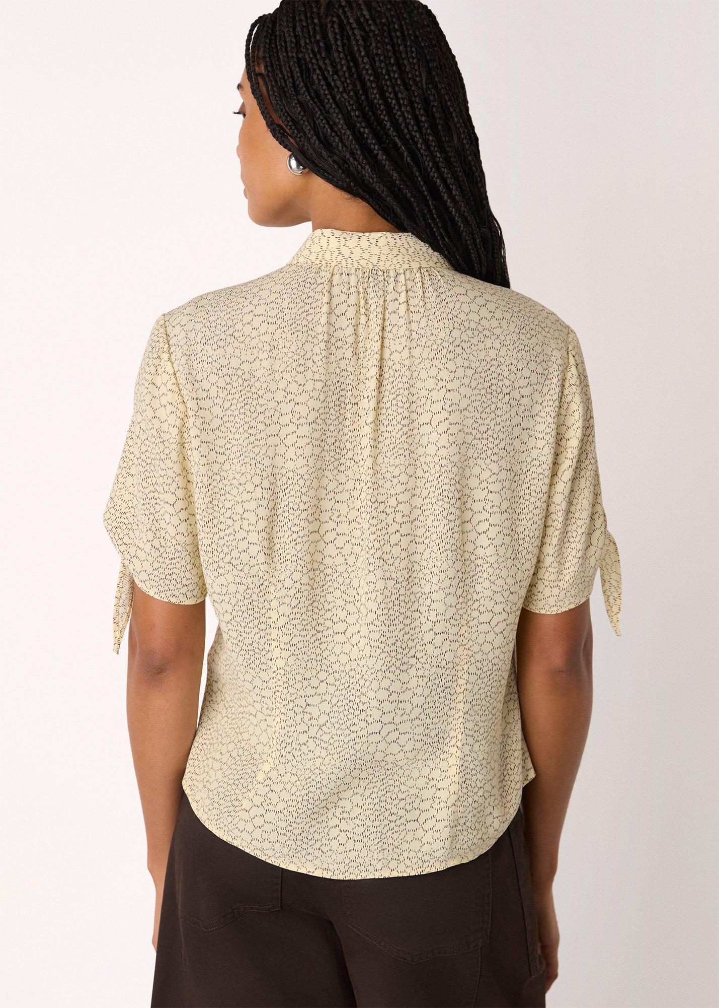 Dashed Marks Tie Sleeve Shirt