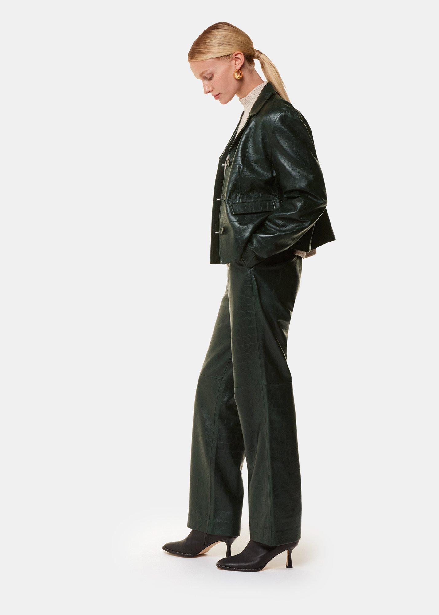 Delia Croc Leather Jacket