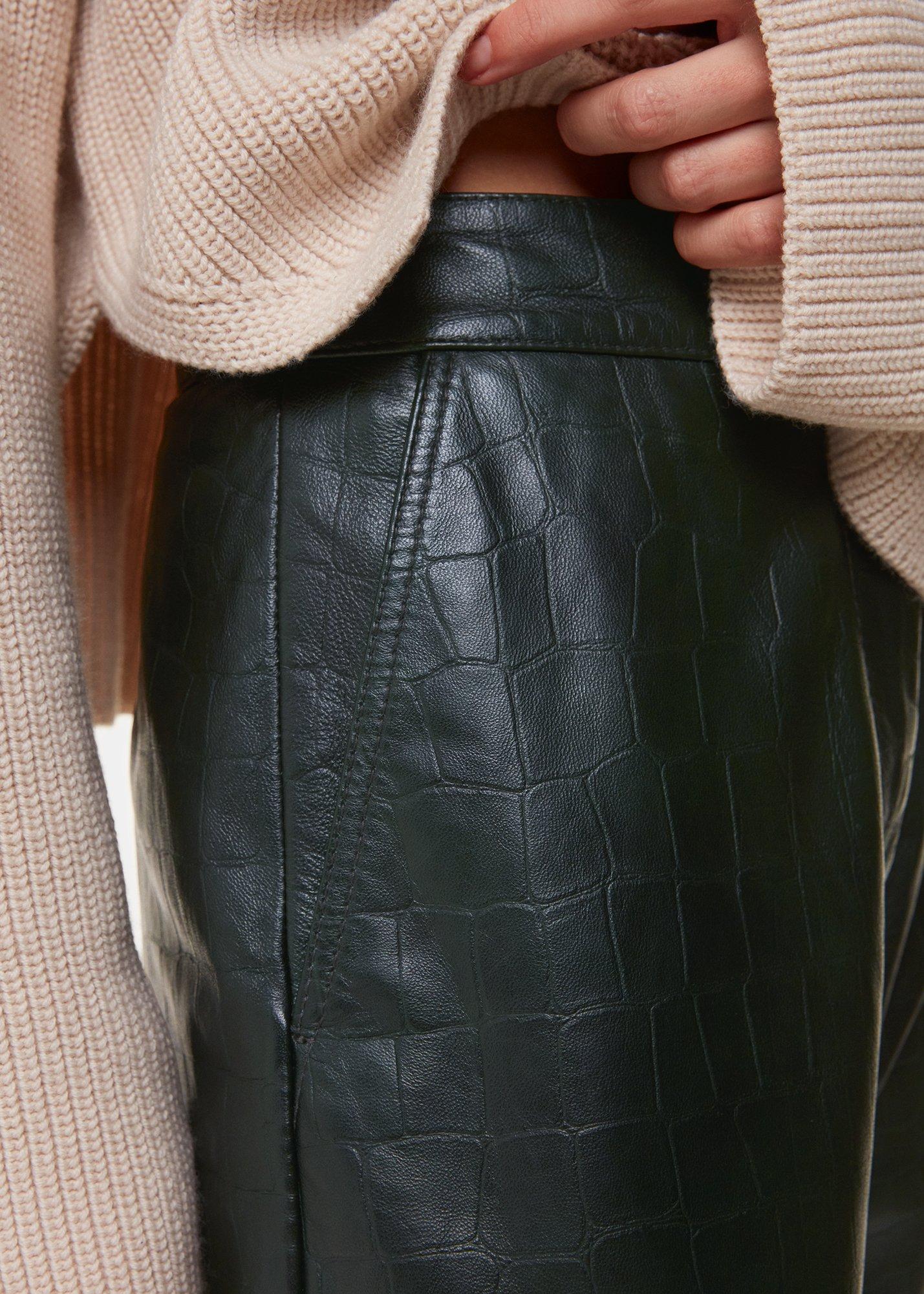 Delia Croc Leather Trouser