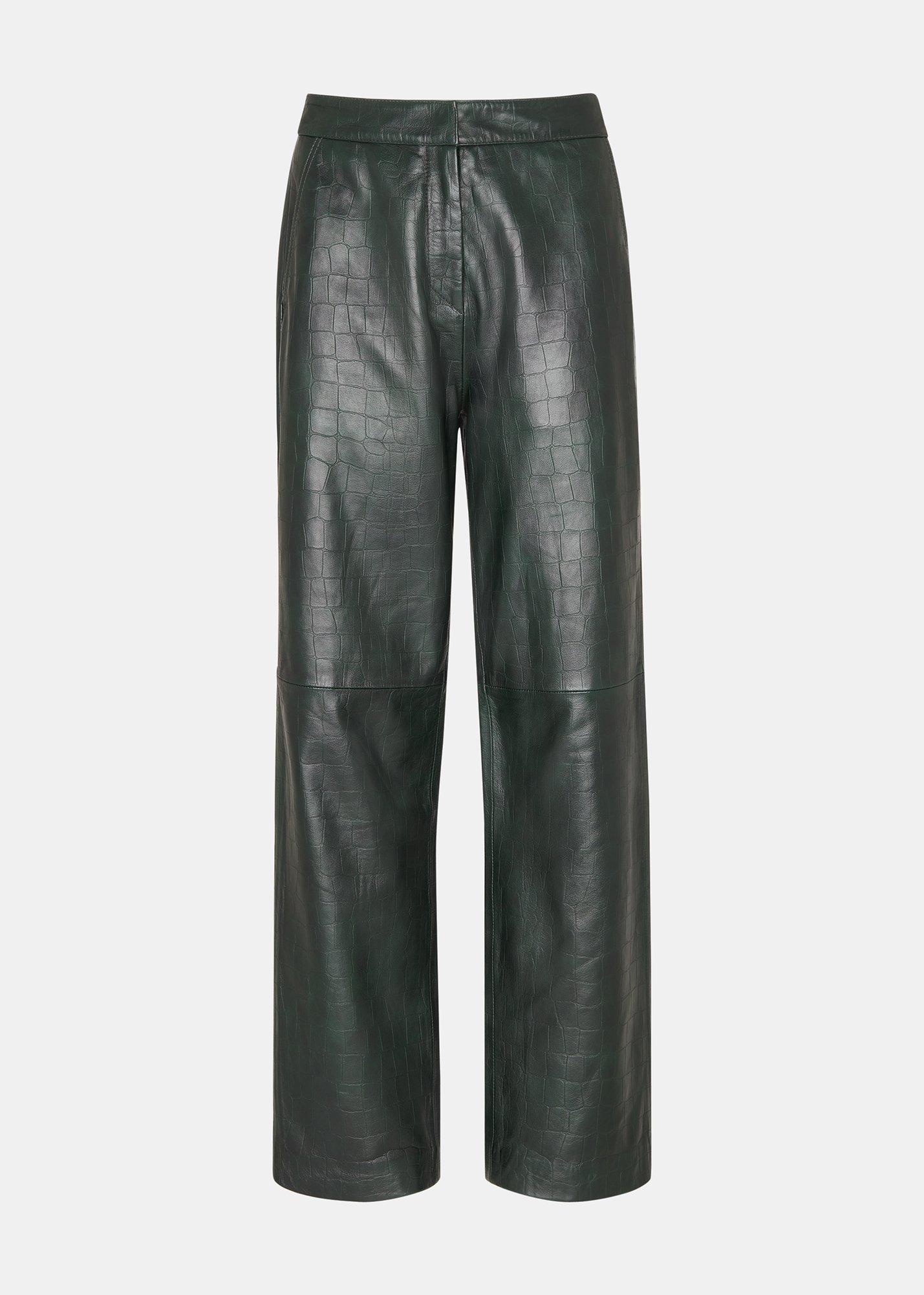 Delia Croc Leather Trouser