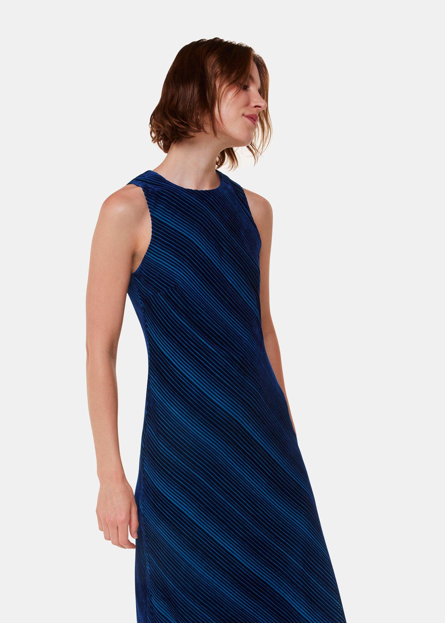 Devore Stripe Velvet Dress