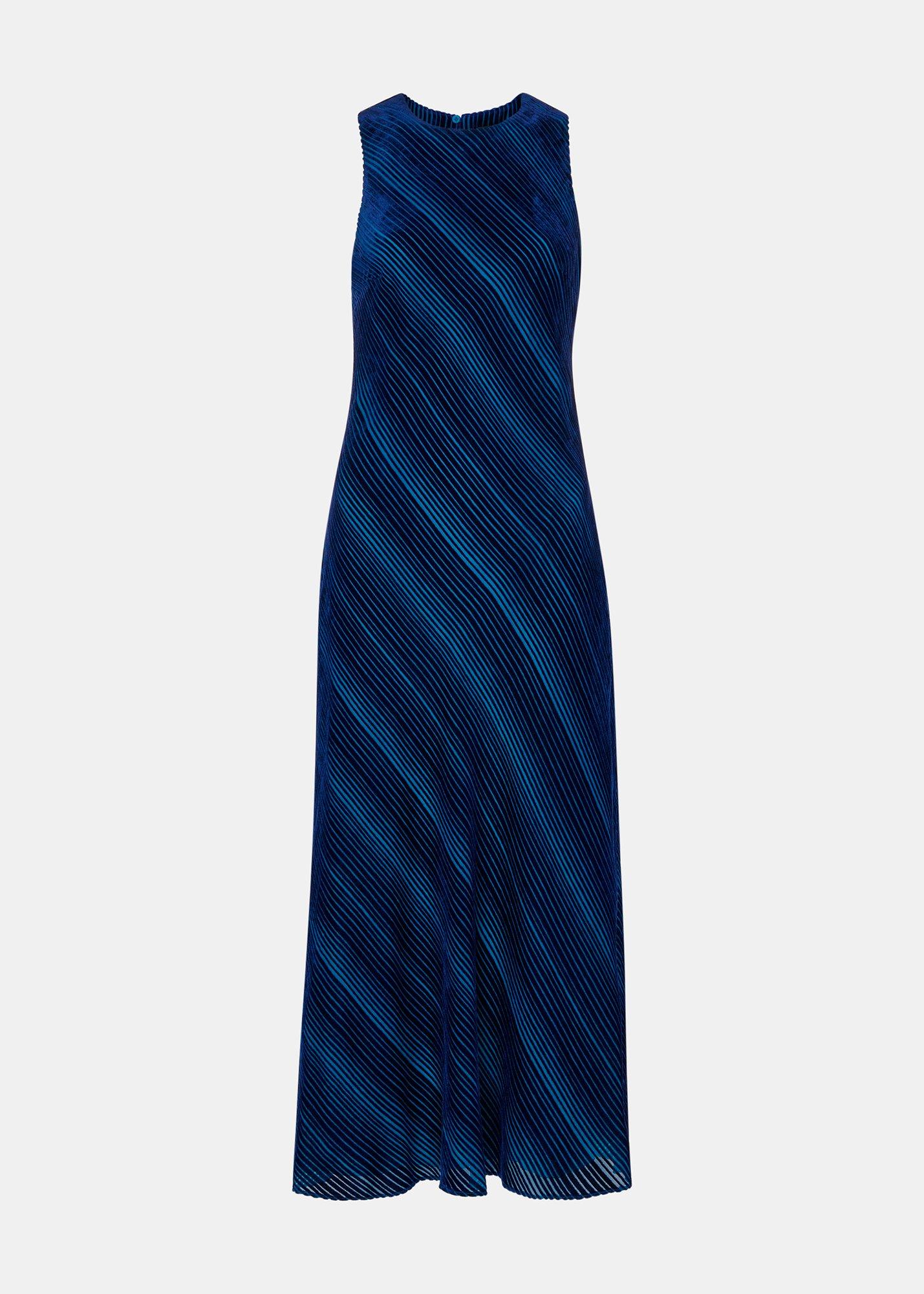 Devore Stripe Velvet Dress