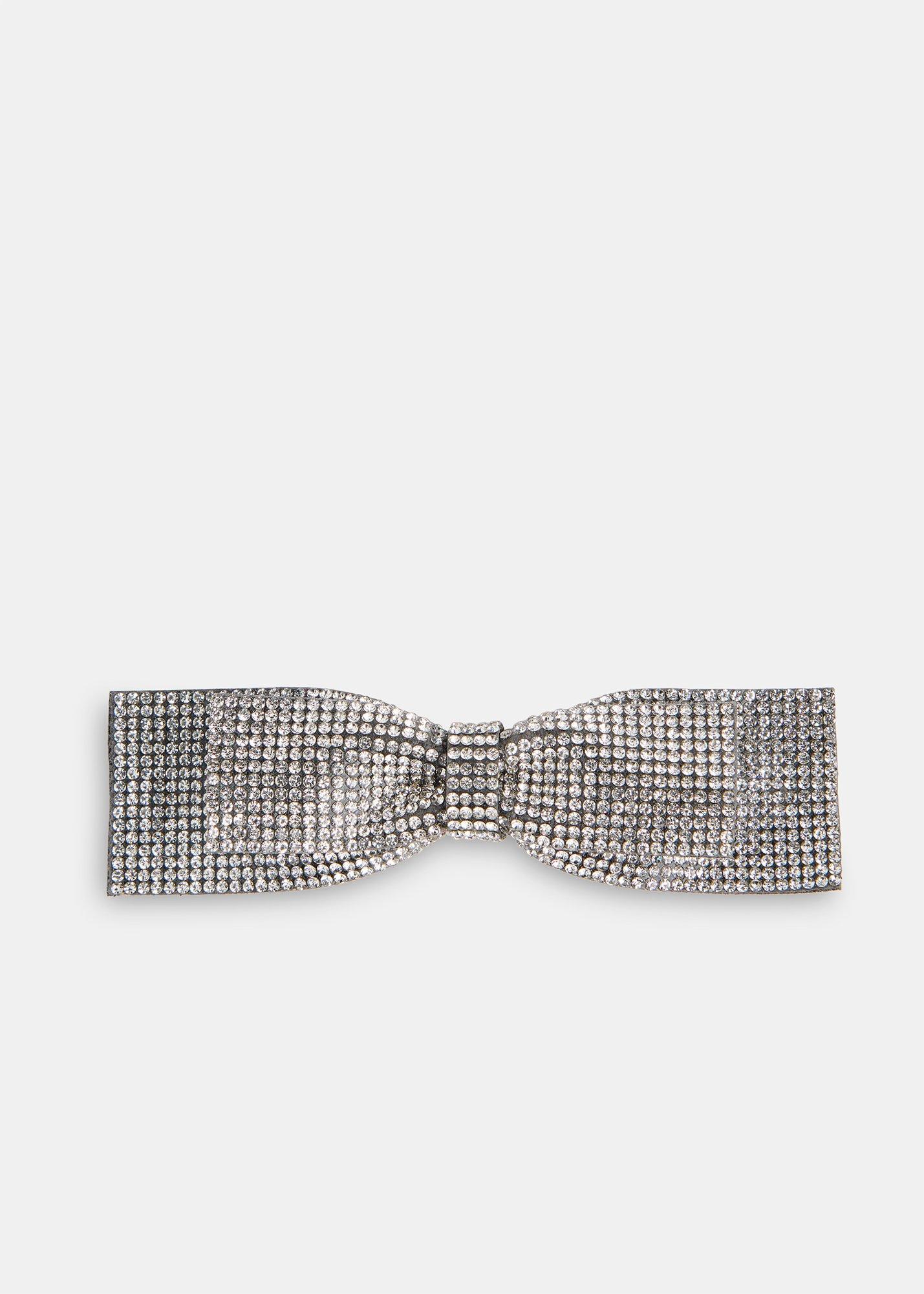 Silver Diamante Bow Hair Clip