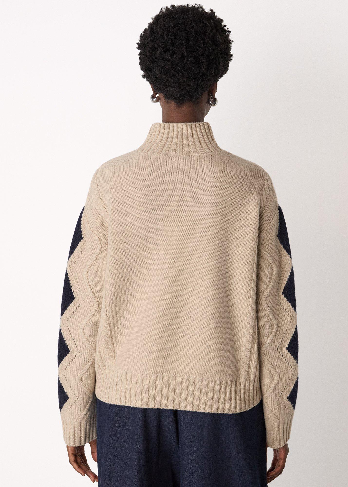 Diamond Cable Wool Detail Knit