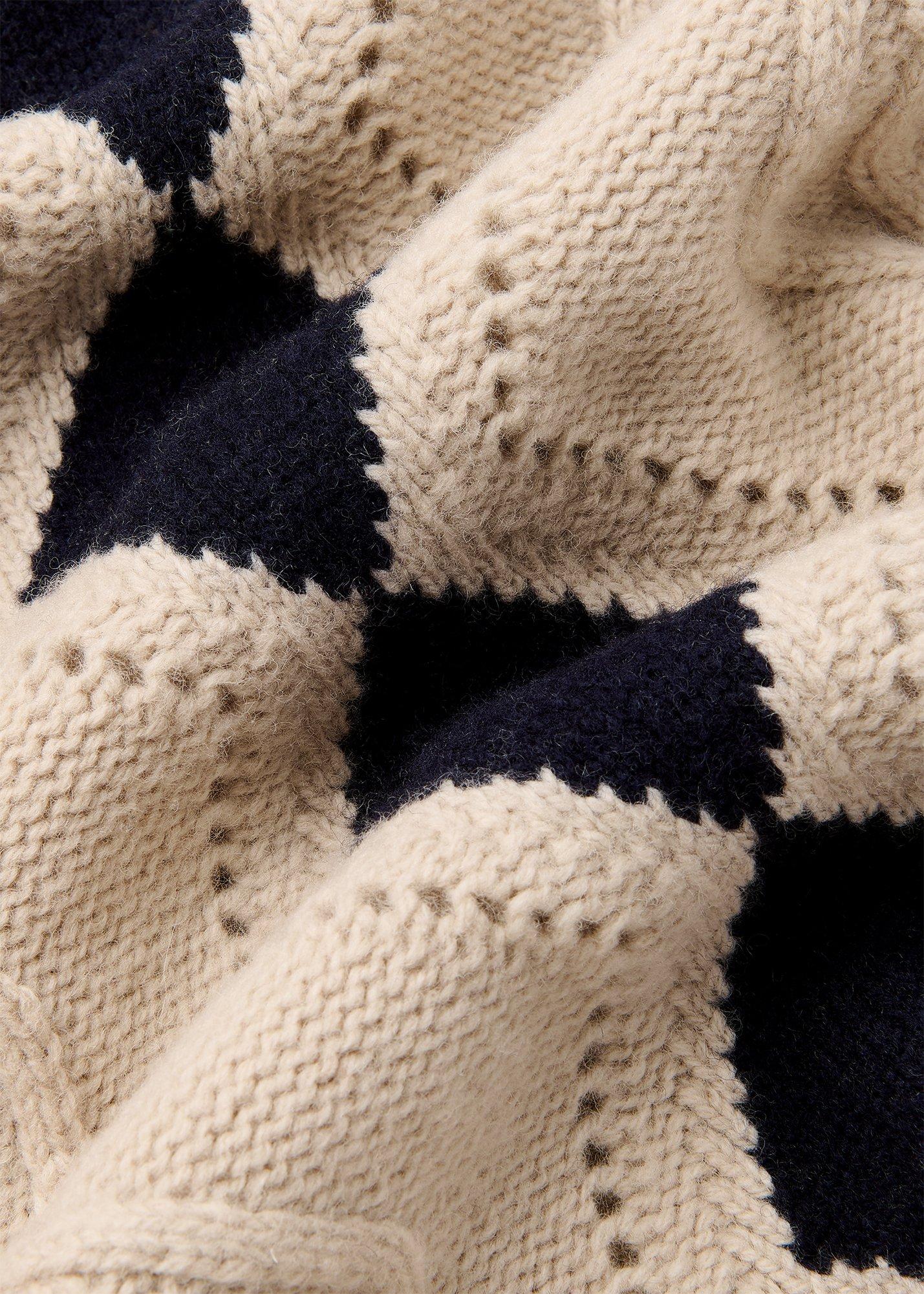 Diamond Cable Wool Detail Knit