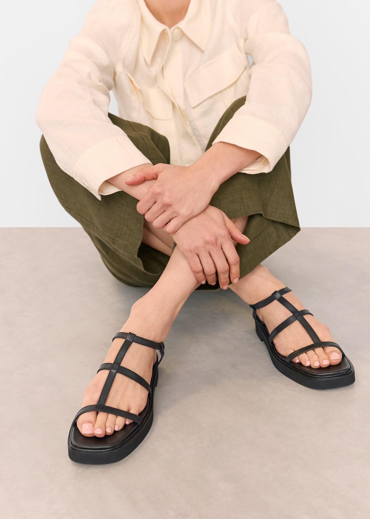 Black Dora Caged Square Toe Sandal