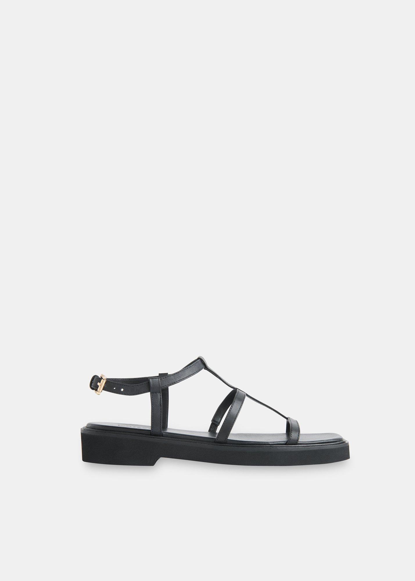 Black Dora Caged Square Toe Sandal