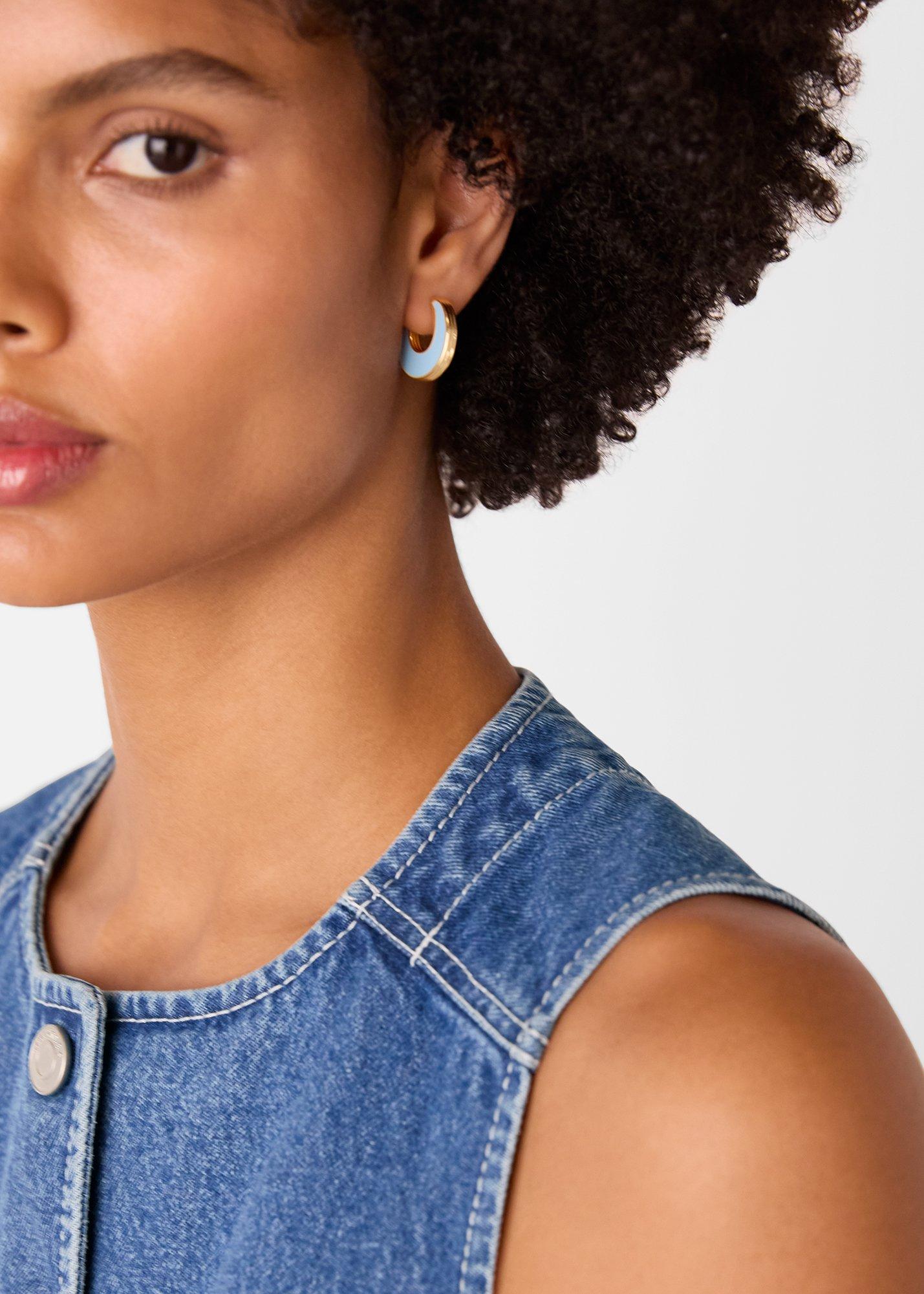 Blue Double Enamel Earring