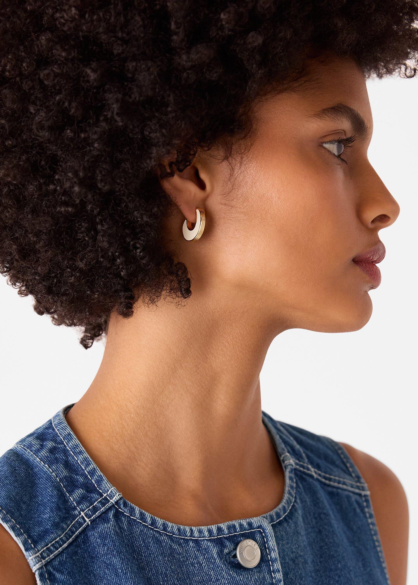 Blue Double Enamel Earring