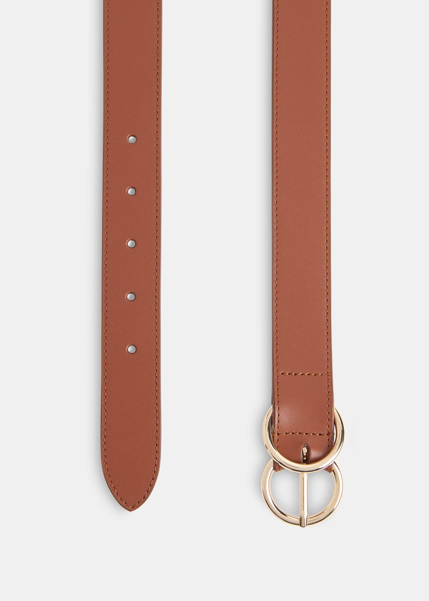 Tan Double Ring Buckle Belt