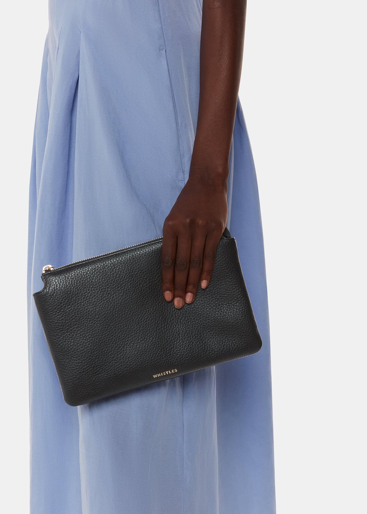 Black Elita Double Pouch Clutch