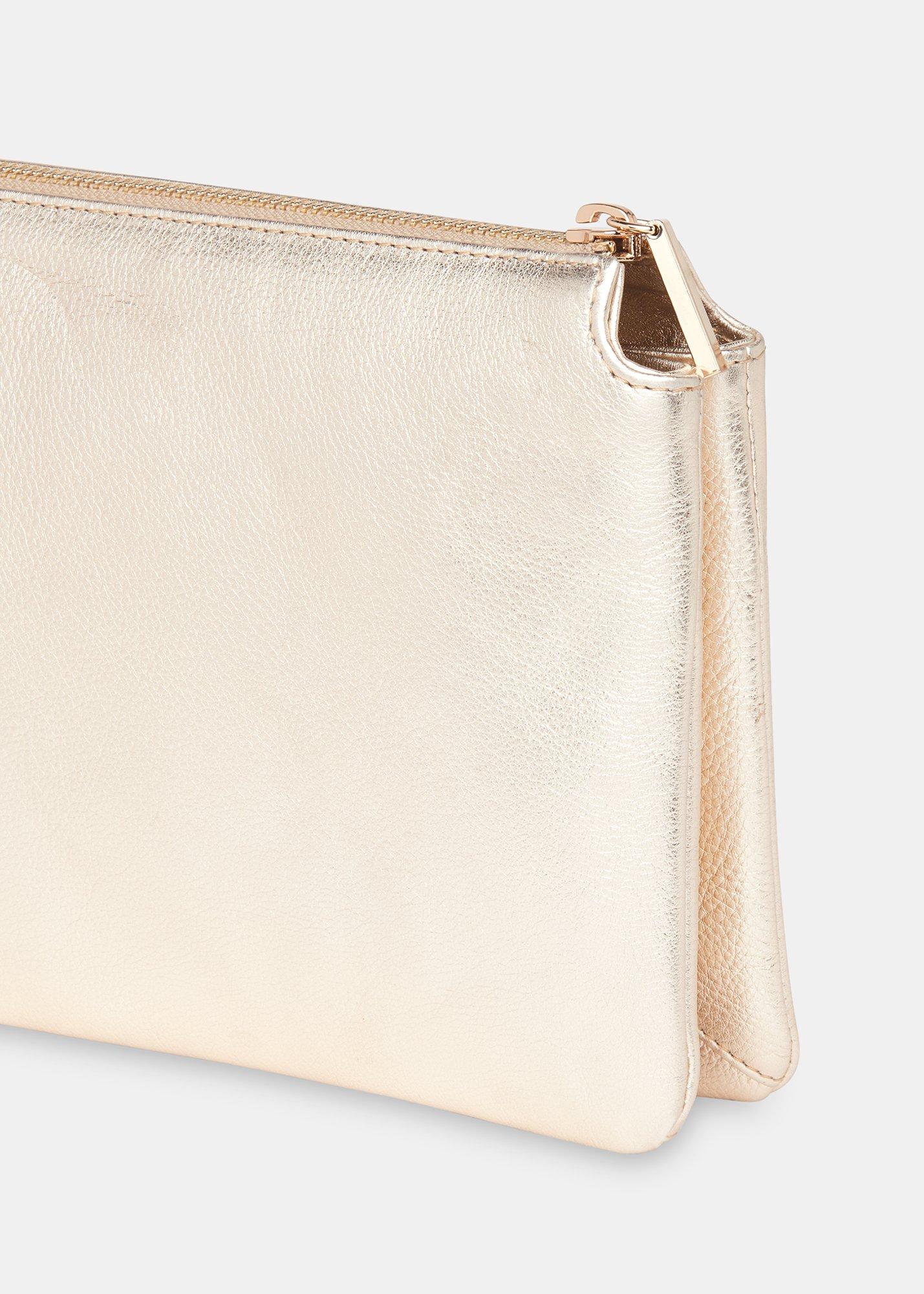 Gold Elita Double Pouch Clutch