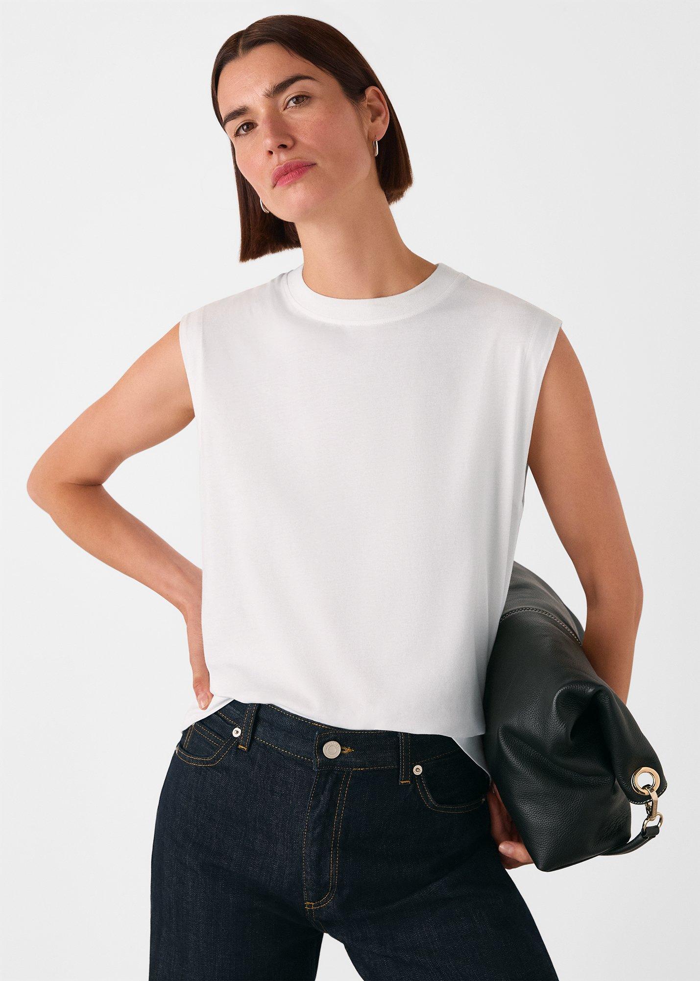 White Edie Sleeveless Vest