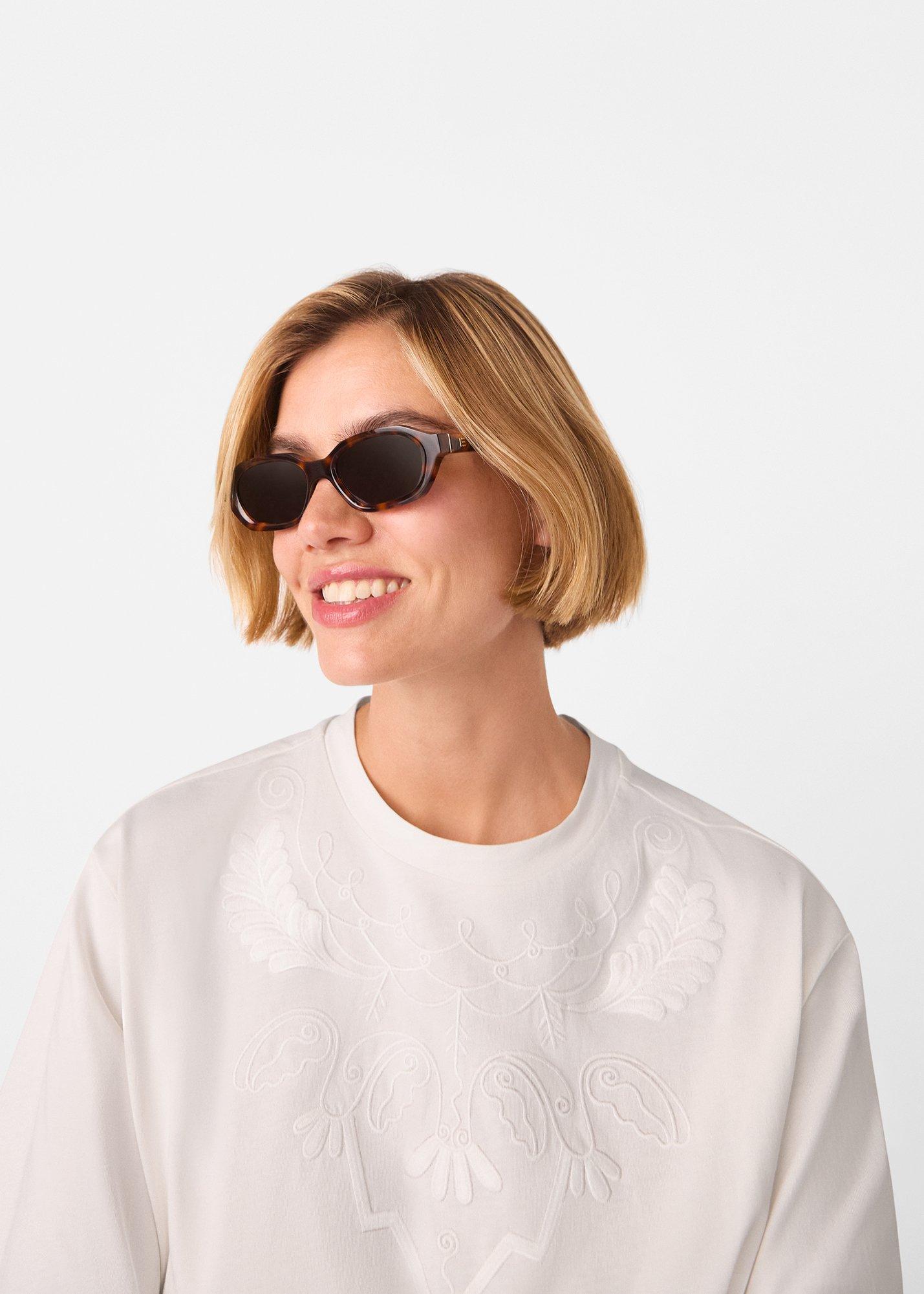 White Embroidered Cotton T-Shirt