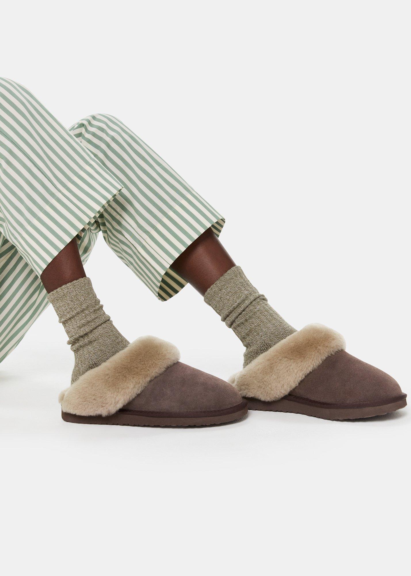 Taupe Emilia Cuff Slipper