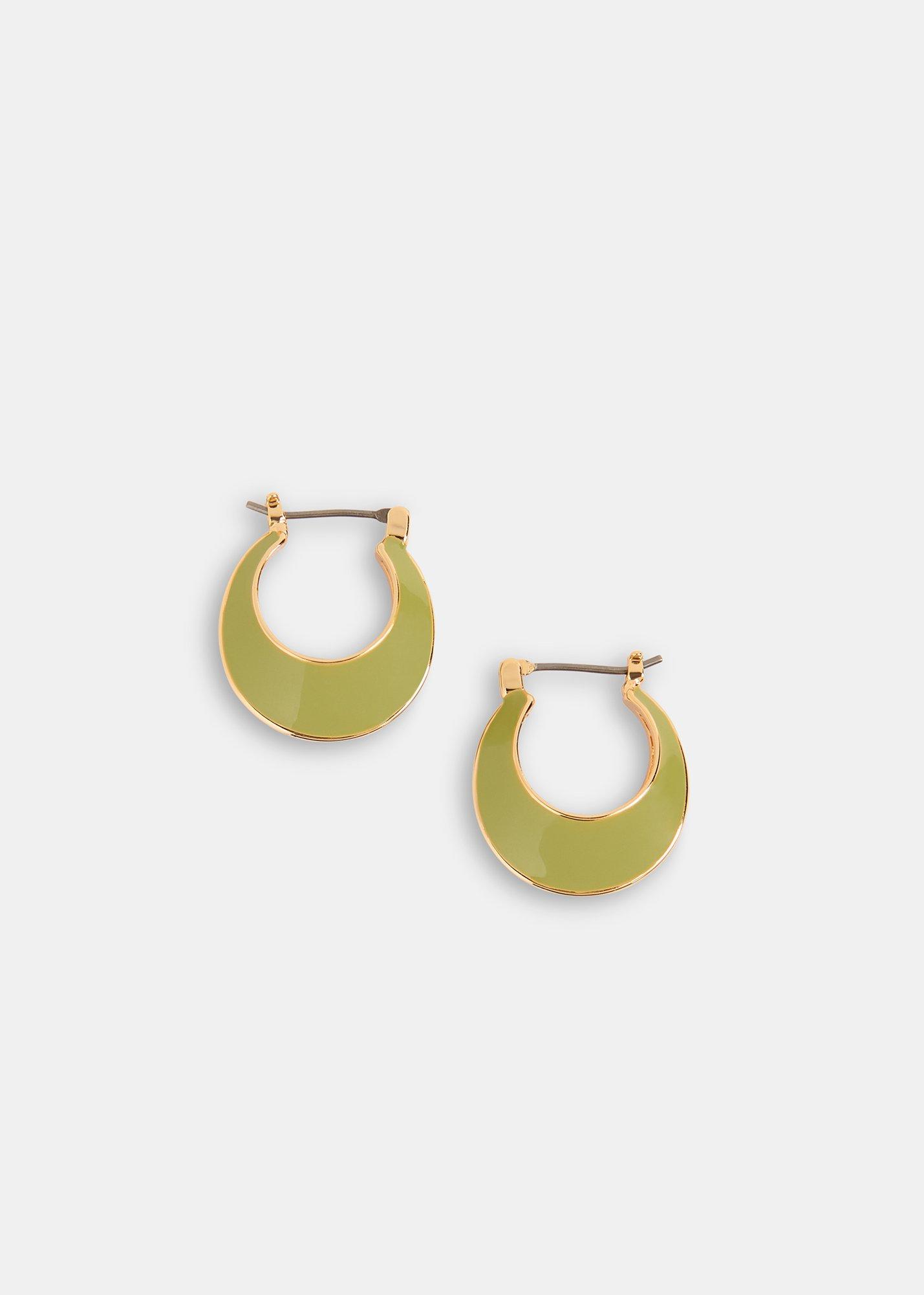 Enamel Curved Earring
