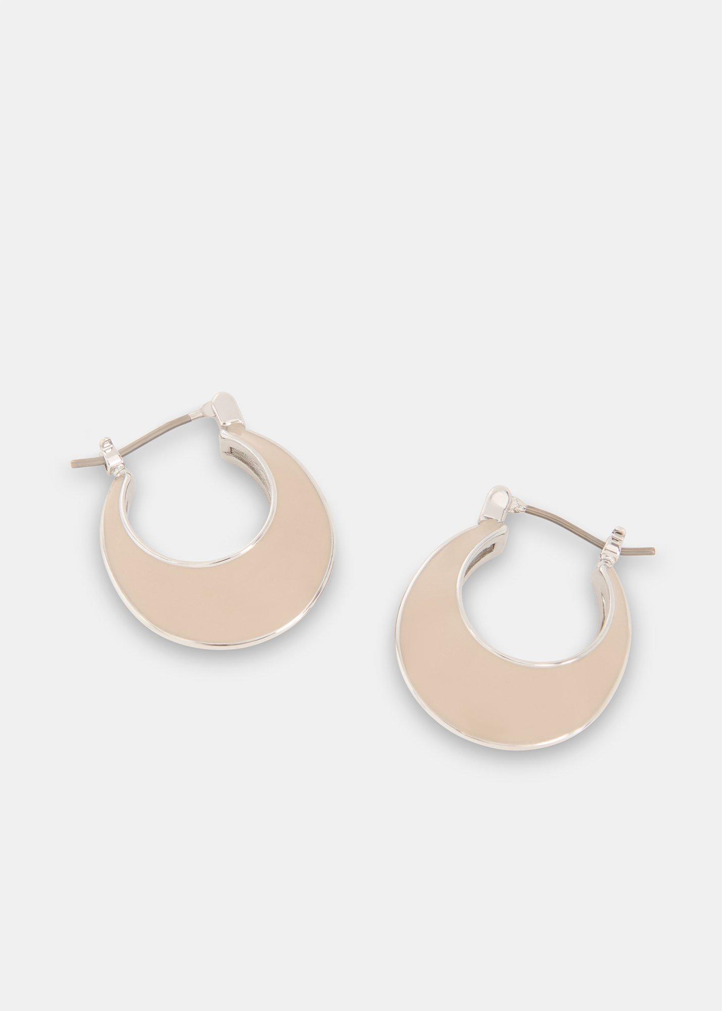 Taupe Enamel Curved Earring