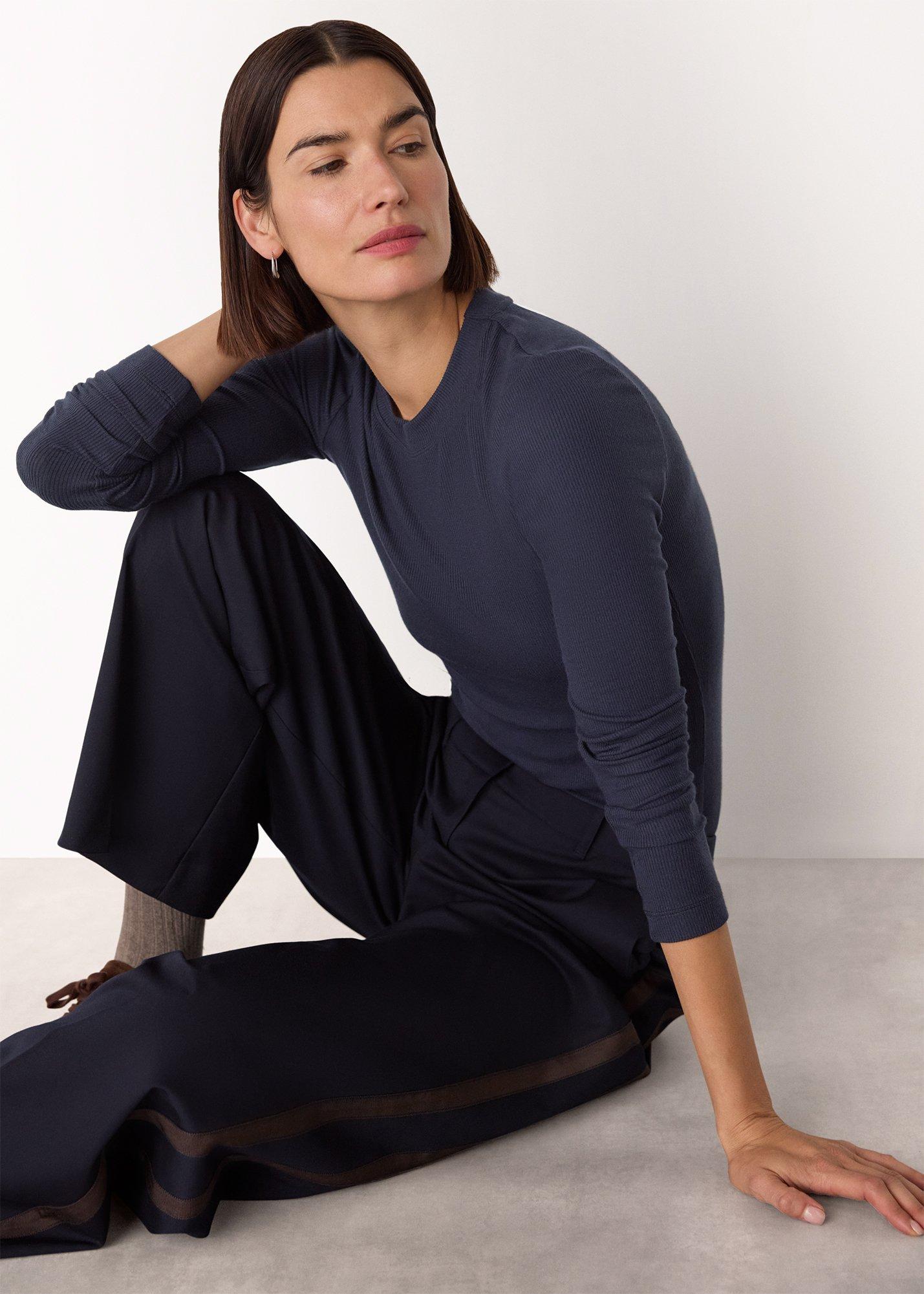 Navy Essential Ribbed Crew