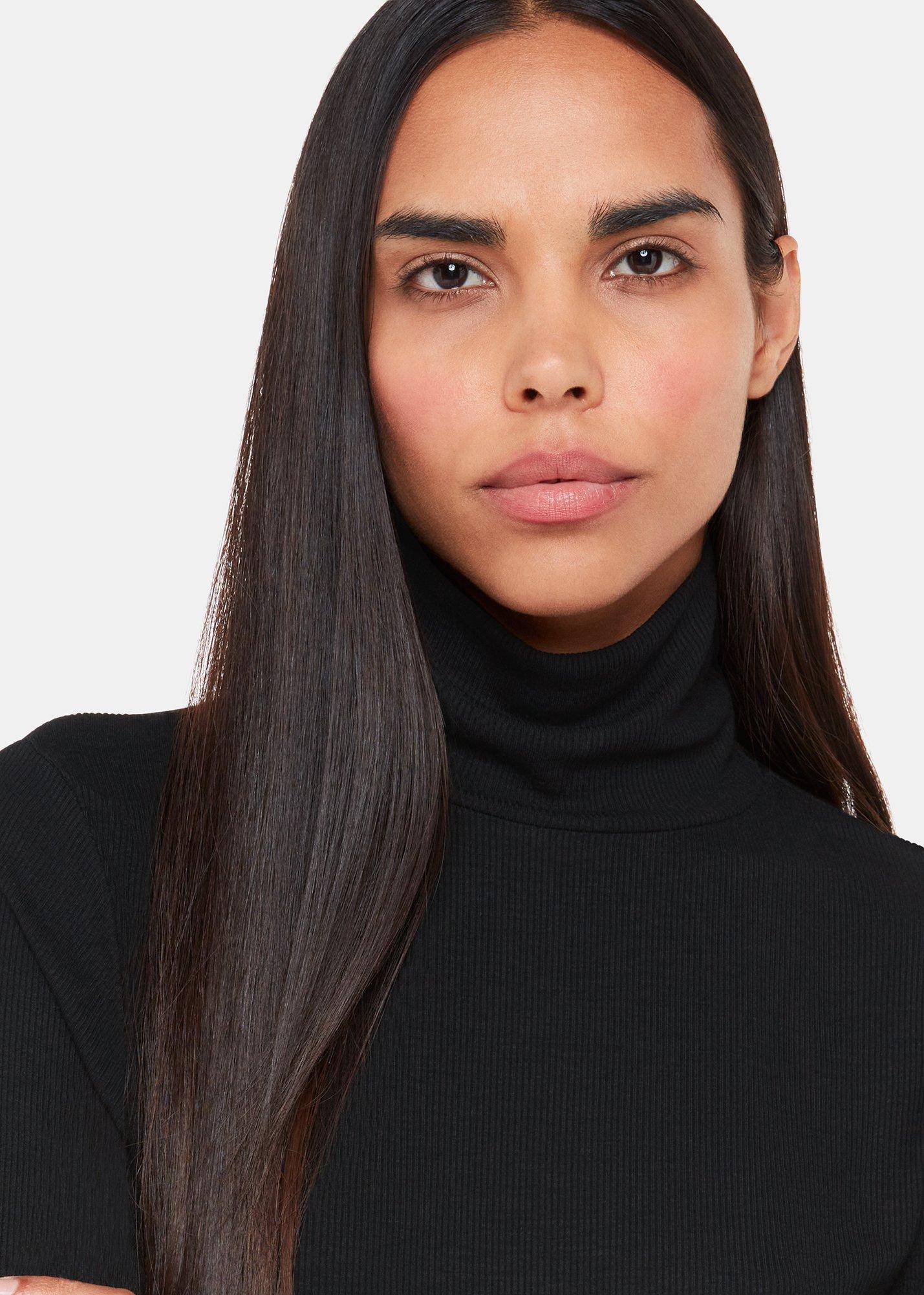 Black Essential Ribbed Turtleneck