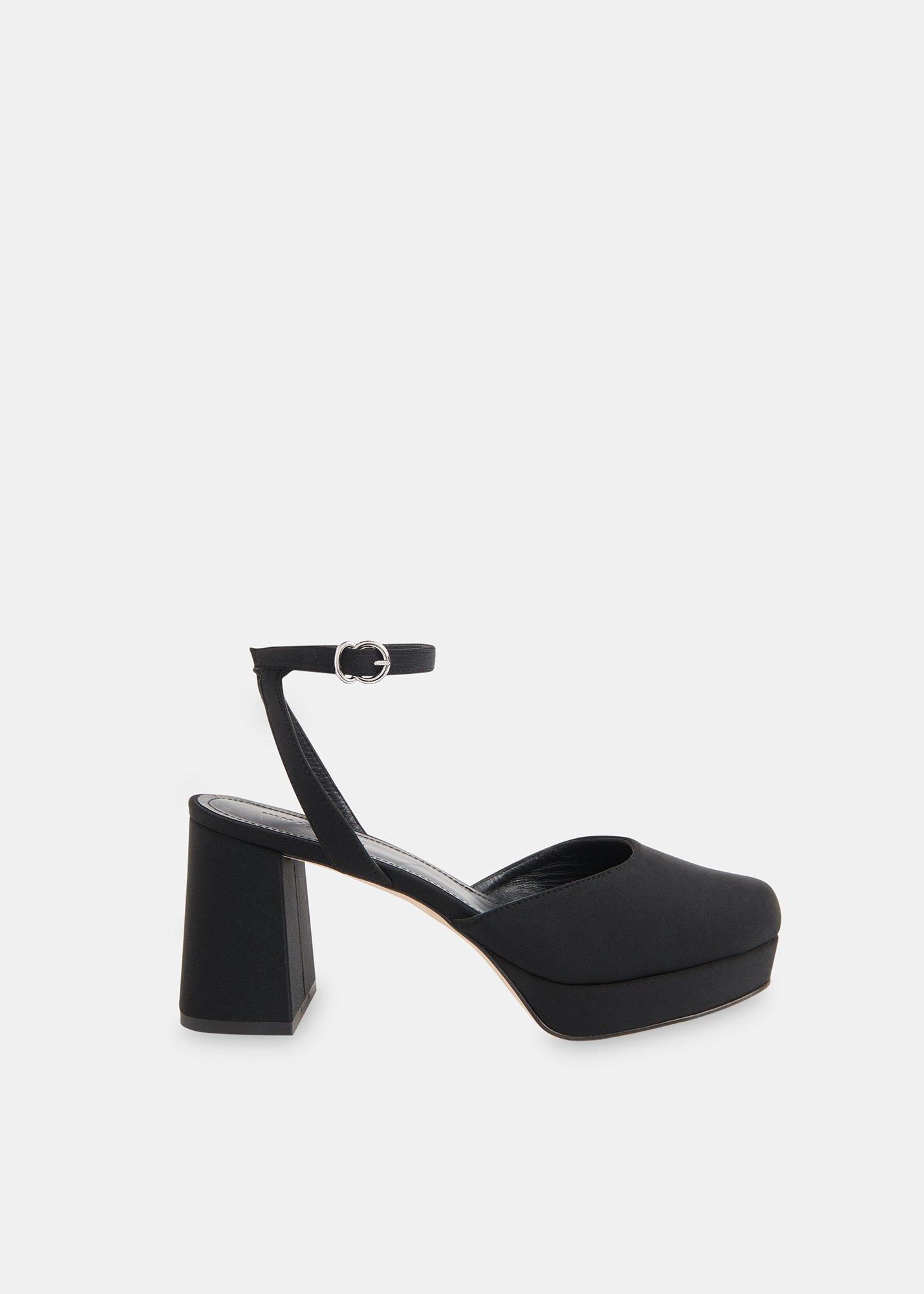 Black Estella Satin Platform Shoe
