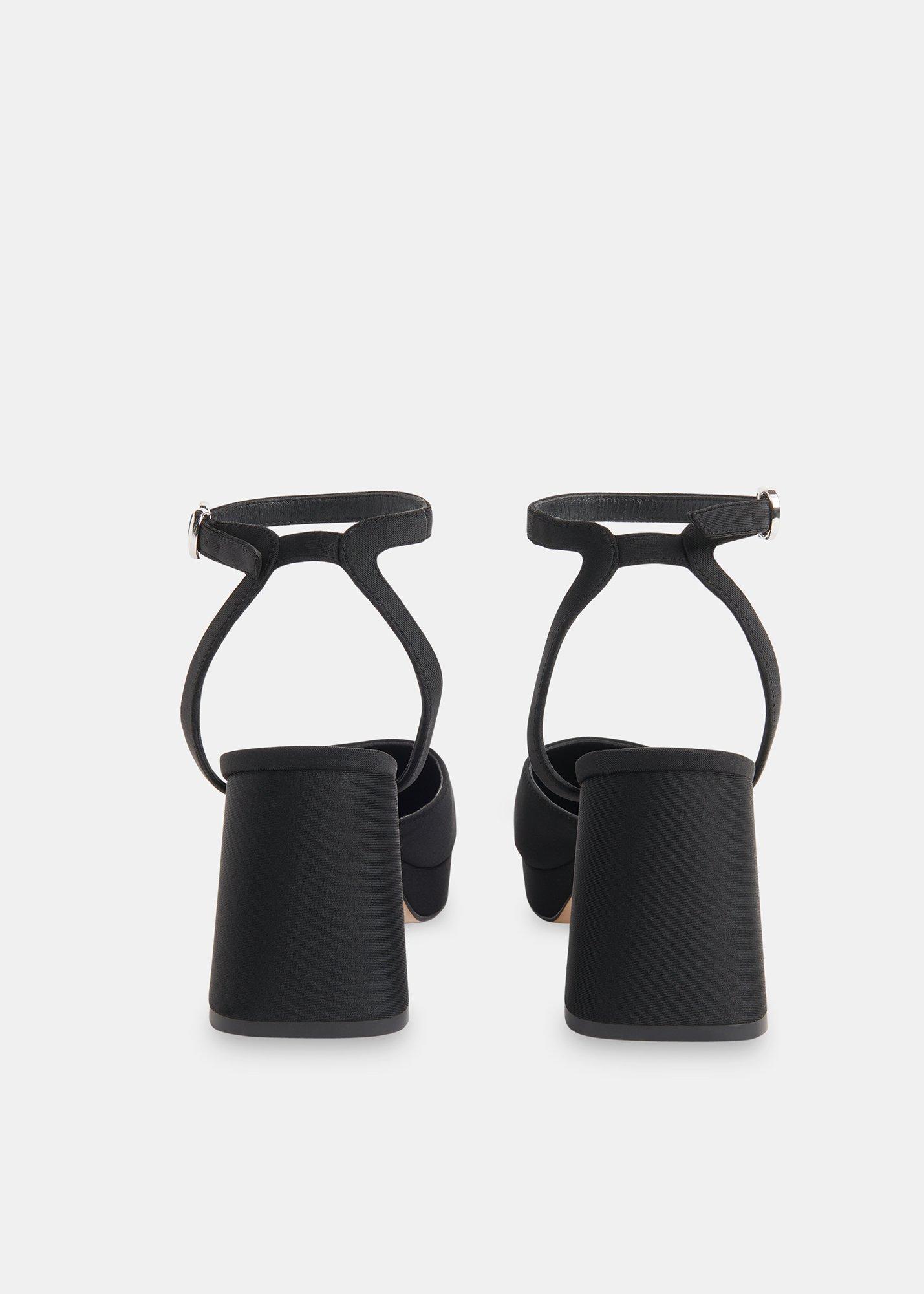 Black Estella Satin Platform Shoe