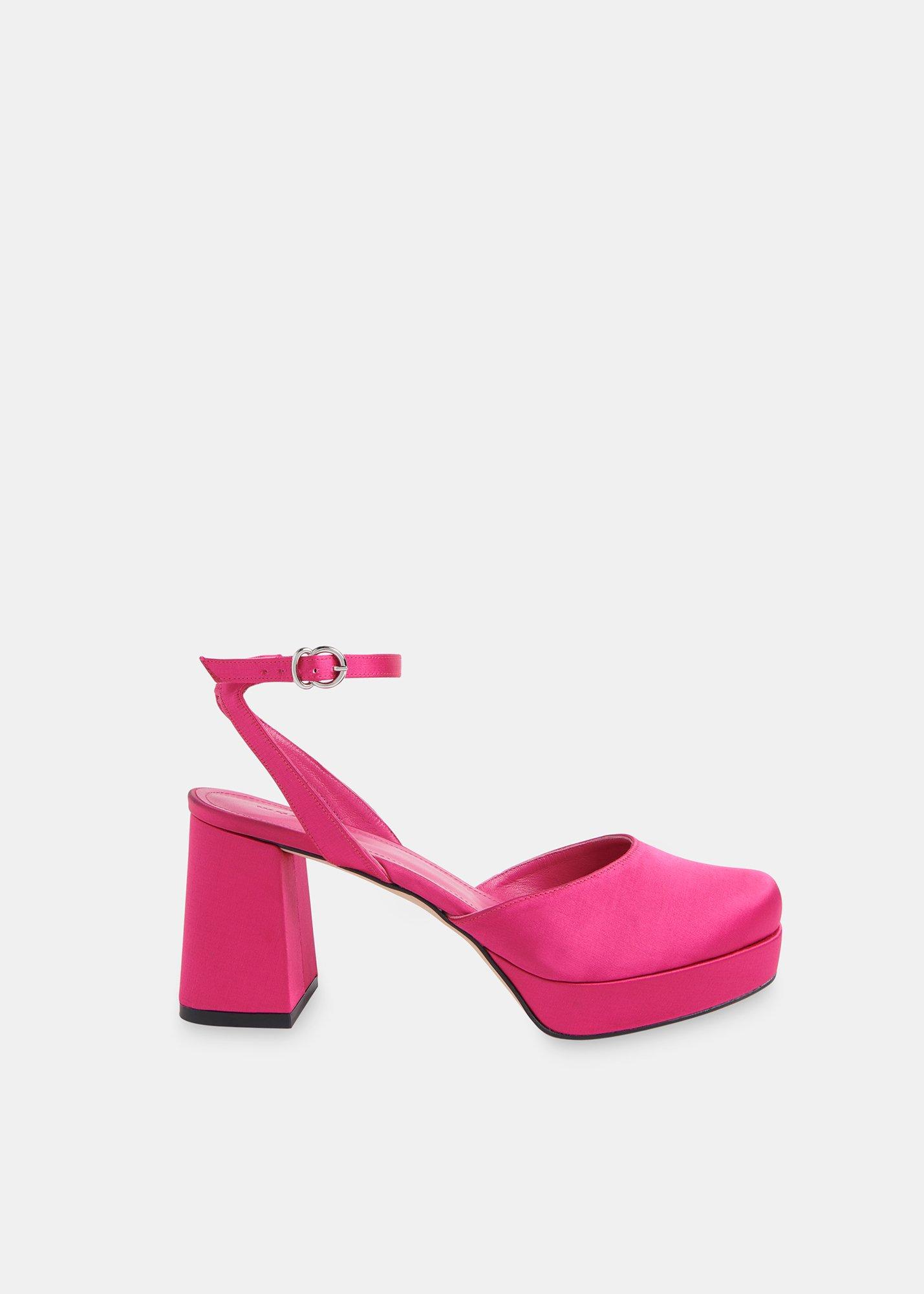 Pink Estella Satin Platform Shoe