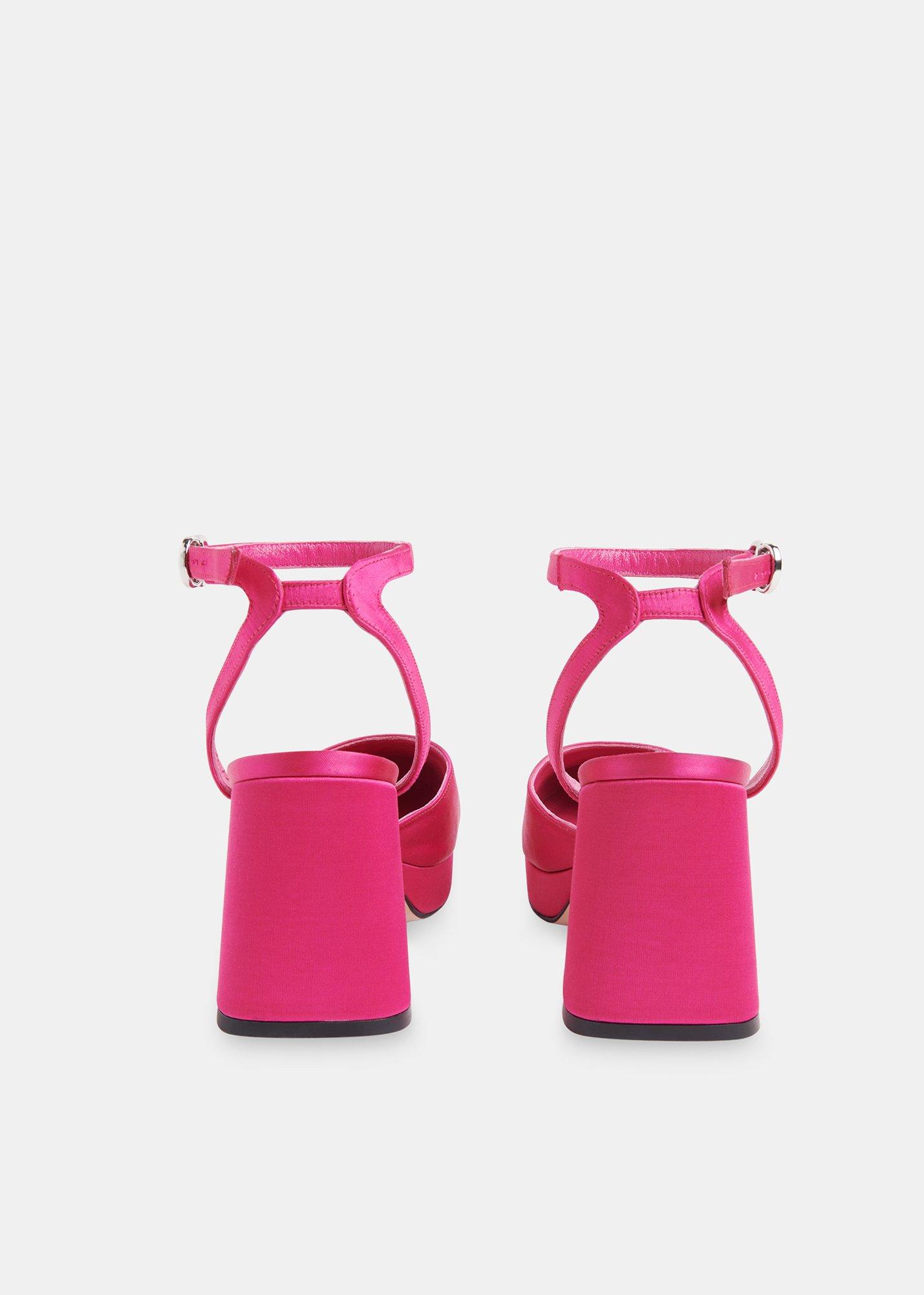Pink Estella Satin Platform Shoe