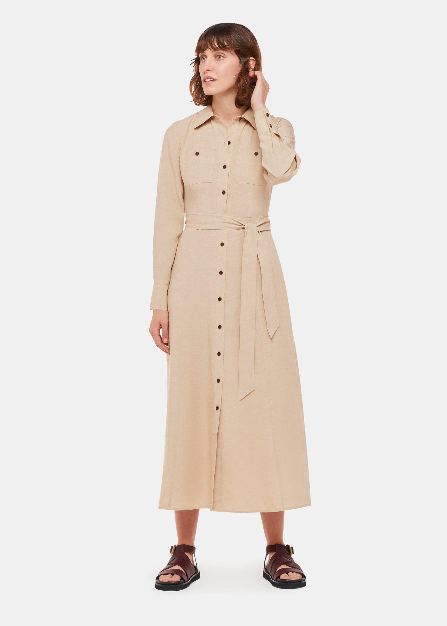 Neutral Petite Estella Shirt Dress